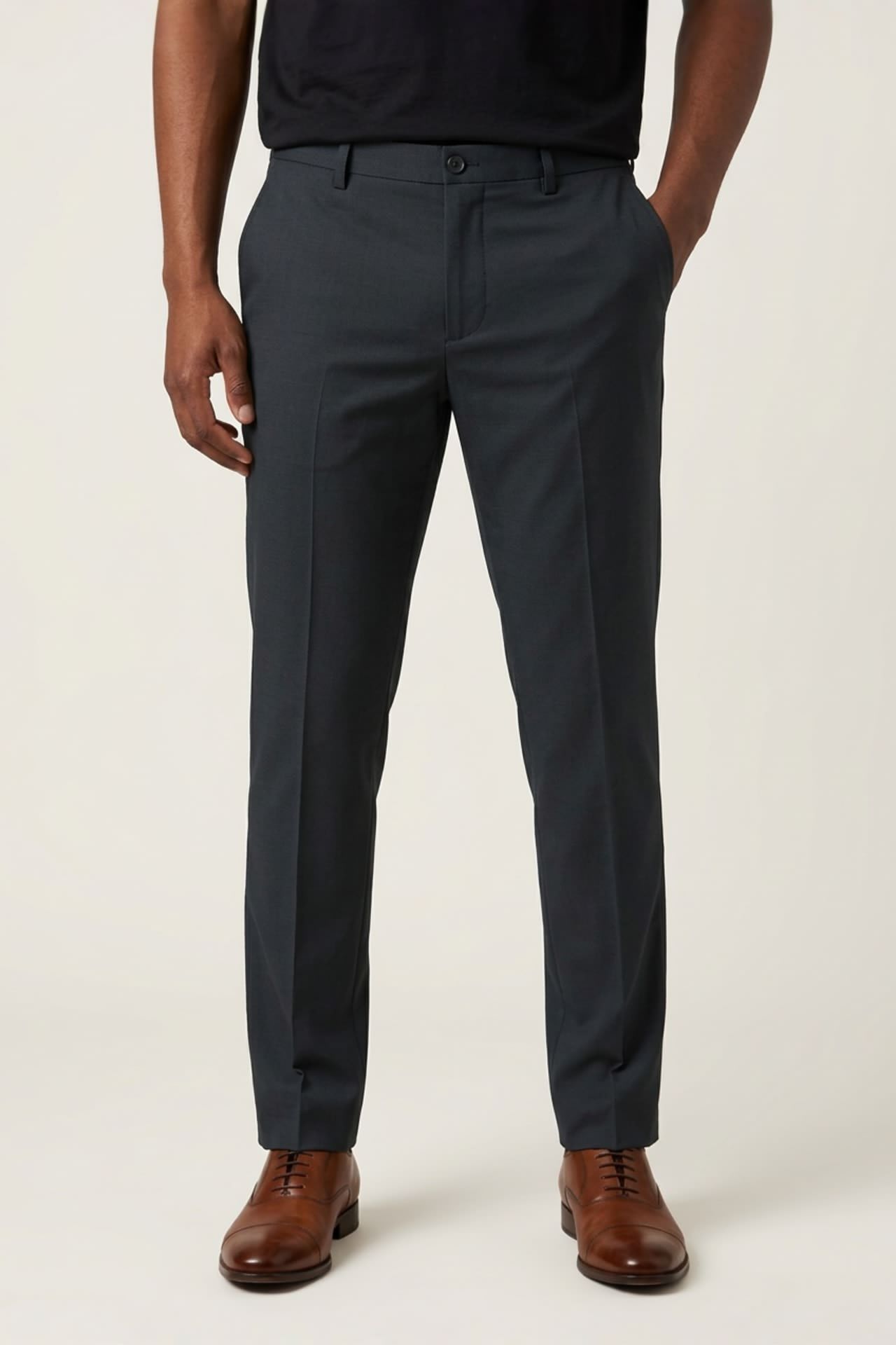 Lyocell Blend Stretch Twill Regular Fit Casual Pants | G2000 Singapore