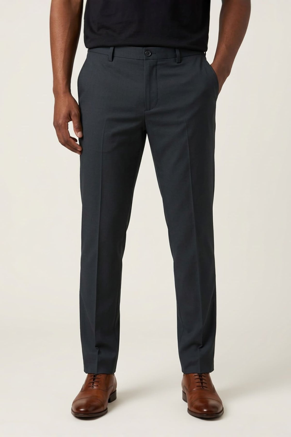 G2000 Pants Lyocell Blend Twill Slim Fit Suit Pants Anthracite Slim