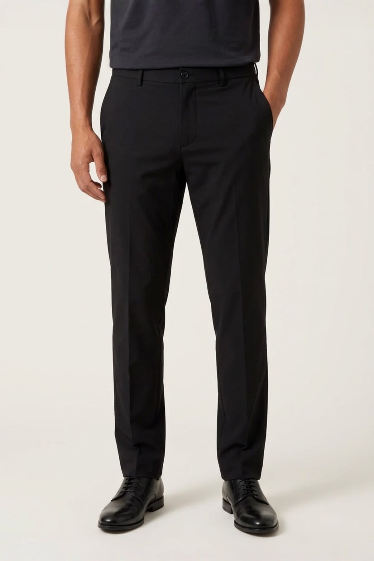 G2000 Pants Lyocell Blend Twill Smart Fit Suit Pants With Elastic Waistband Anthracite Elastic Smart