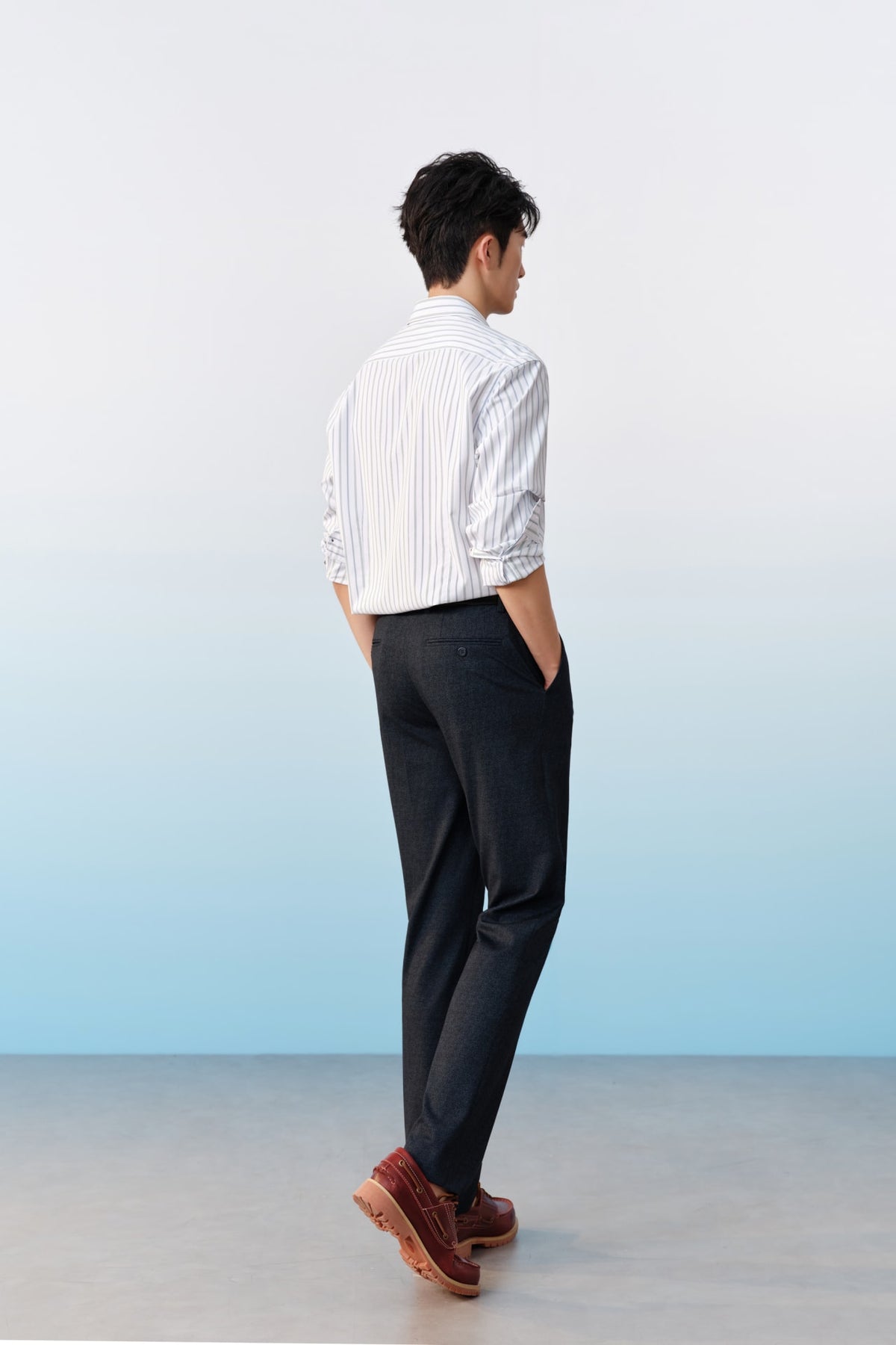 G2000 - Pants - Anti-Bacterial Poly Blend Strecth Knit Print Smart Fit Suit Pants With Elastic Waistband