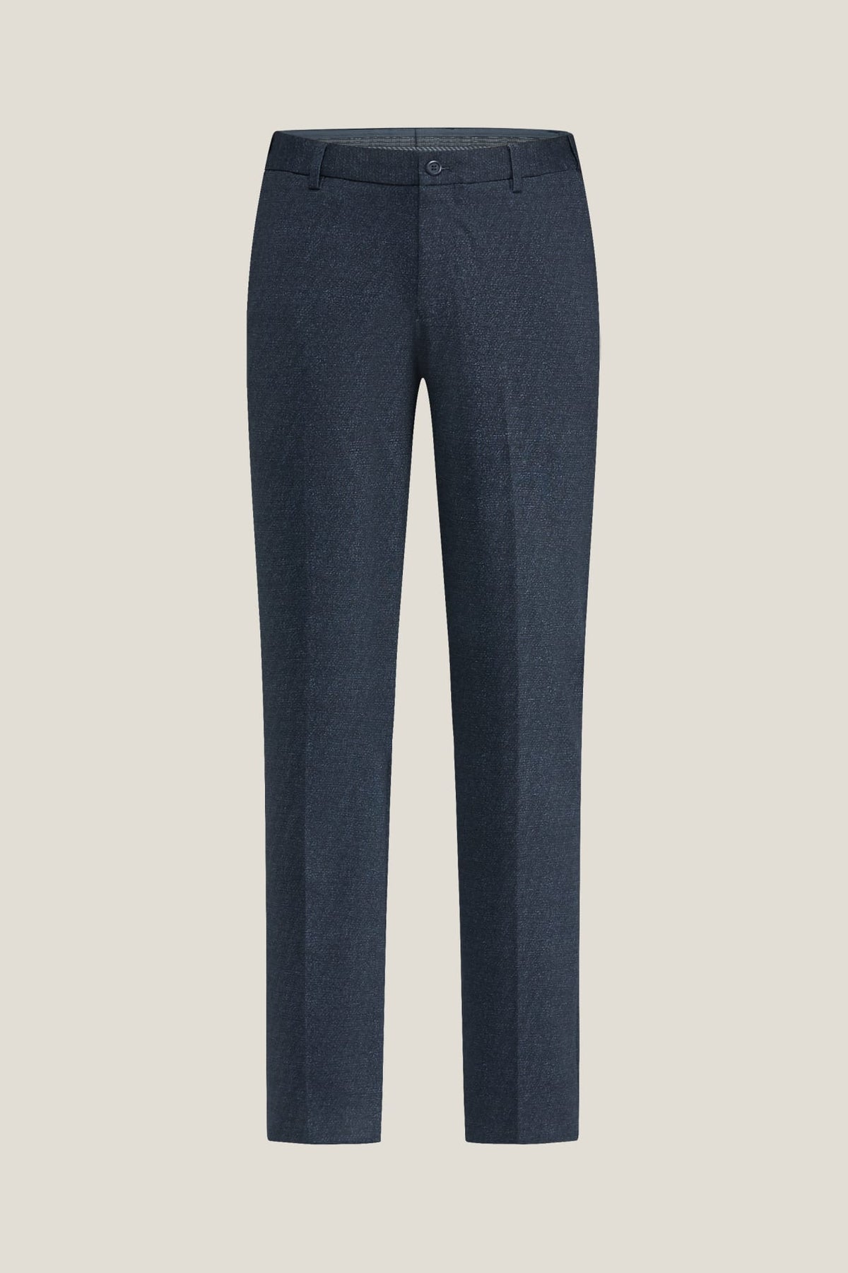 G2000 Pants Anti-Bacterial Poly Blend Strecth Knit Print Smart Fit Suit Pants With Elastic Waistband Dark Navy Elastic Smart
