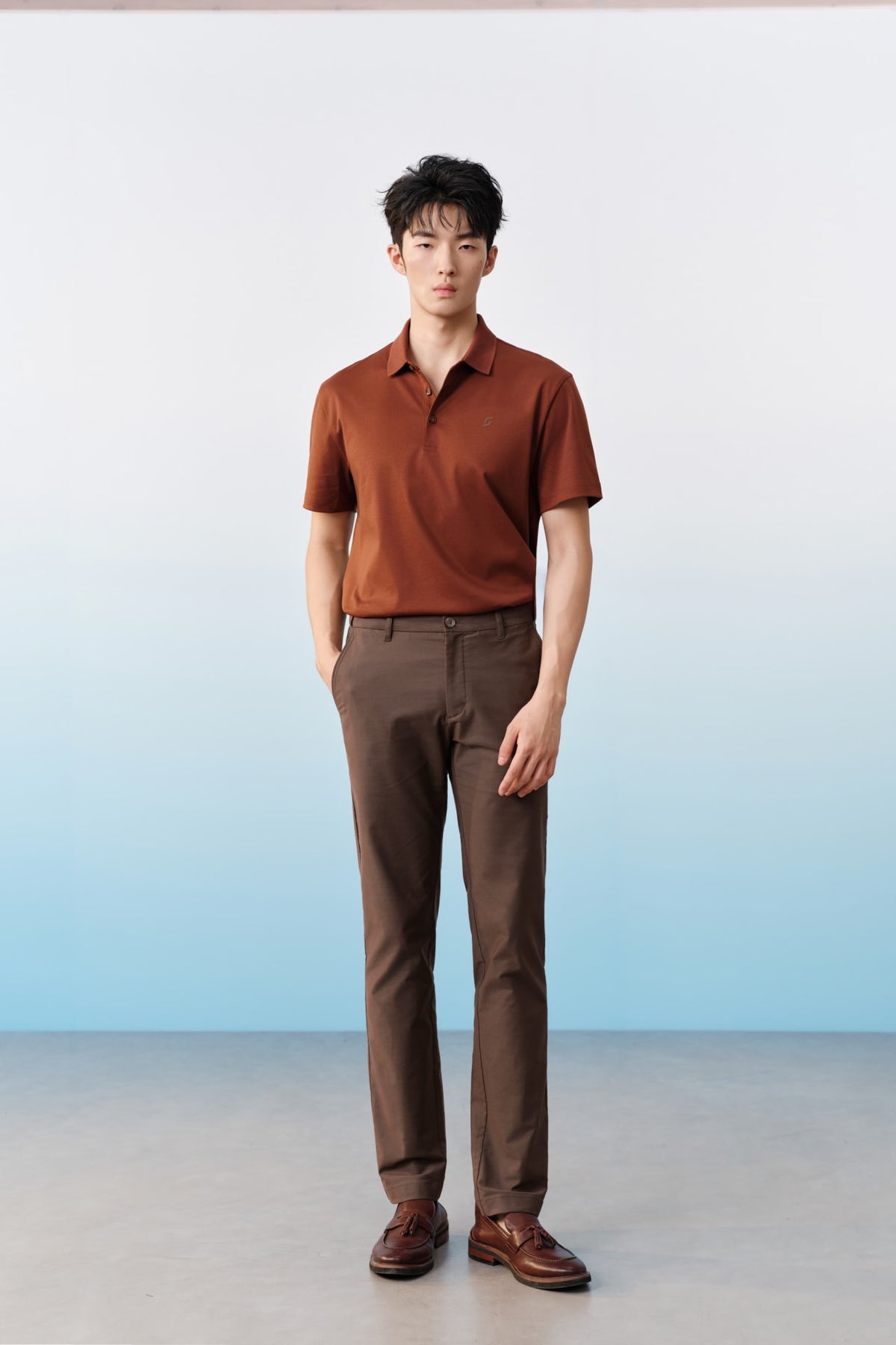 G2000 Pants Cotton Blend Stretch Twill Slim Tapered Fit Casual Pants Chestnut Slim Tapered