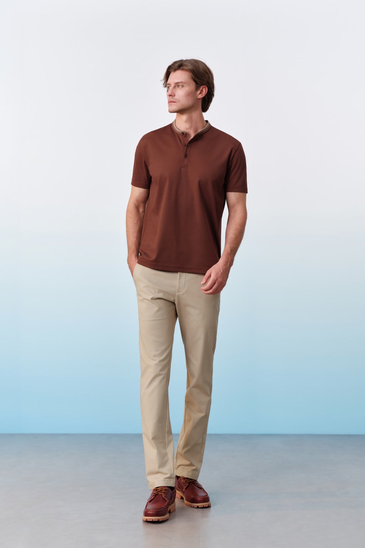 G2000 - Pants - Stain Resistance Cotton Blend Stretch Twill Slim Tapered Fit Casual Pants - Slim Tapered - Bronze Brown