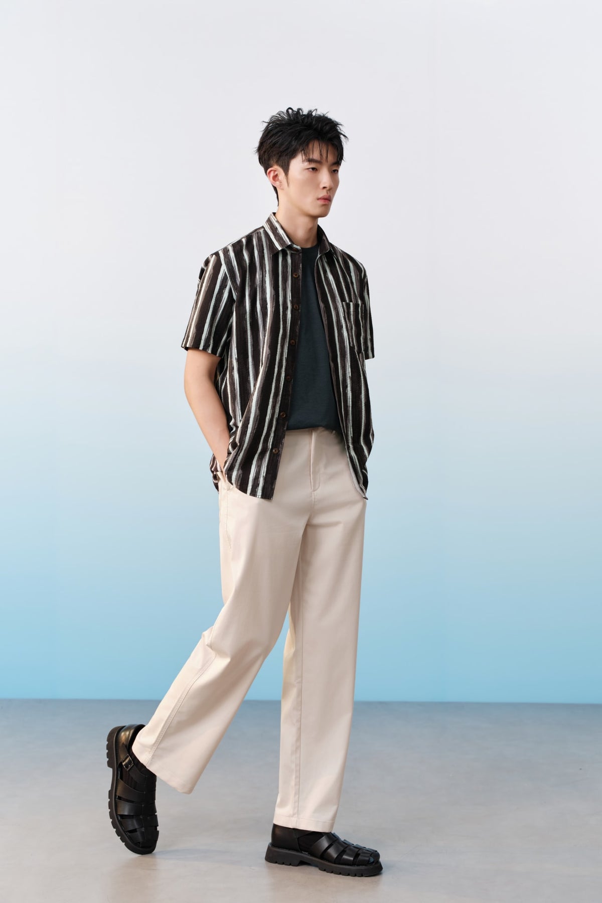 G2000 - Pants - Lyocell Blend Twill Wide Straight Fit Casual Pants - Pastel Rose Tan - Wide Straight