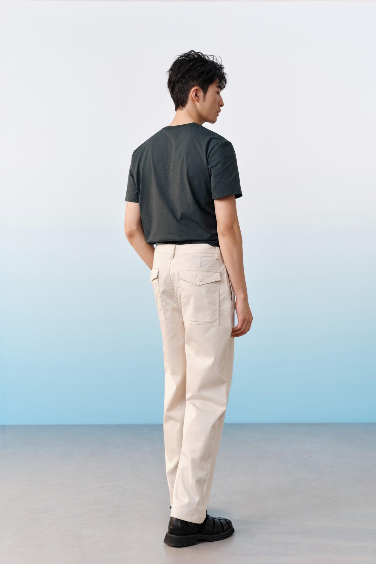 G2000 - Pants - Lyocell Blend Twill Wide Straight Fit Casual Pants