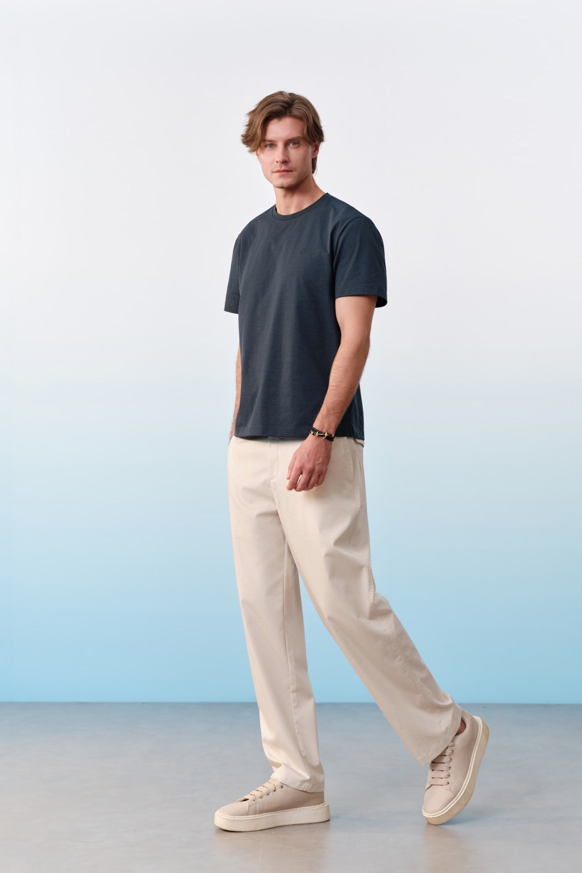 G2000 - Pants - Lyocell Blend Twill Wide Straight Fit Casual Pants