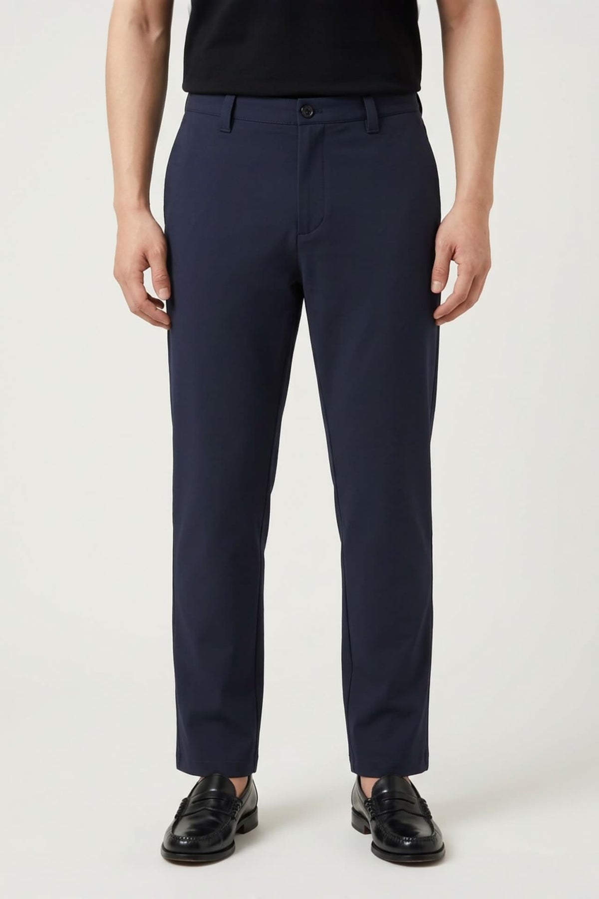 G2000 Pants Lyocell Blend Twill Wide Straight Fit Casual Pants Estate Blue Wide Straight