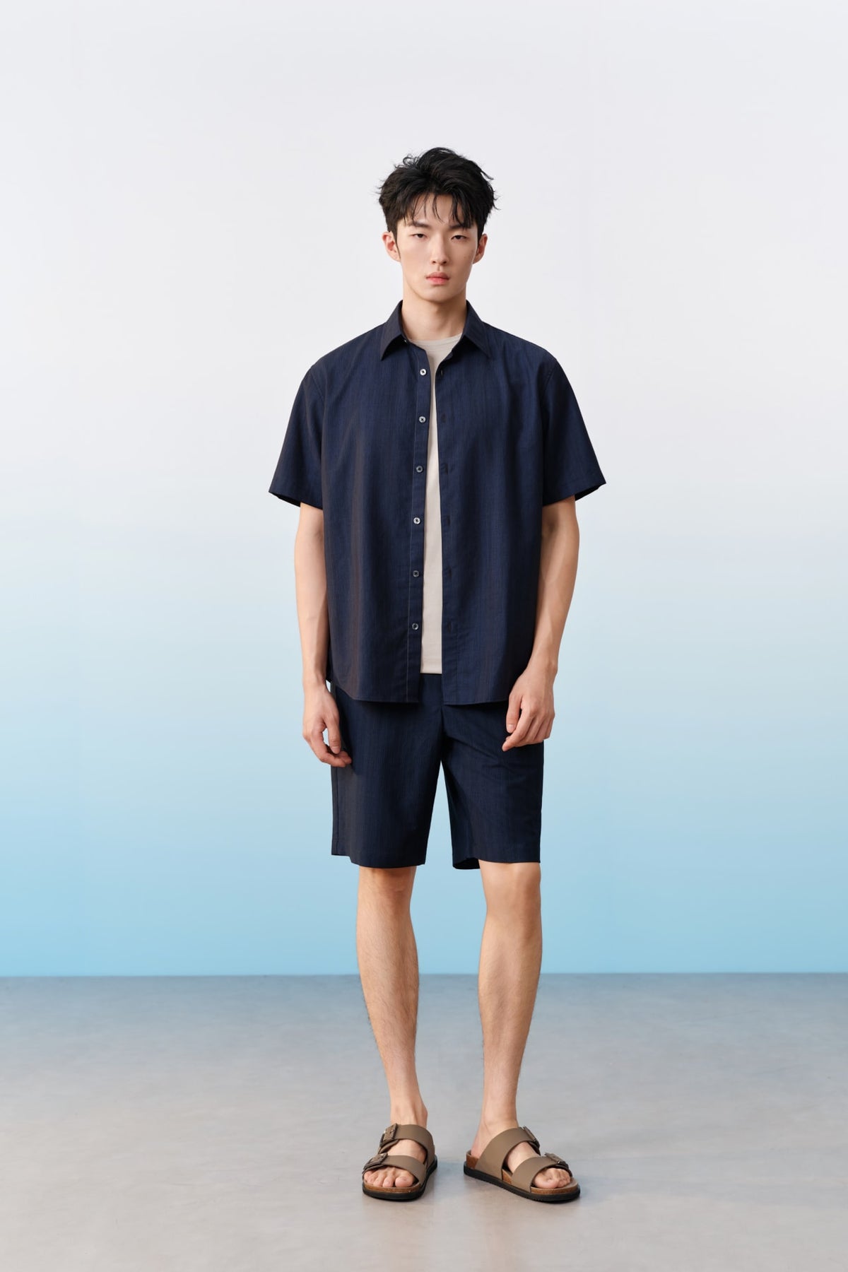 G2000 Shorts Poly Blend Stretch Seersucker Print Regular Fit Shorts