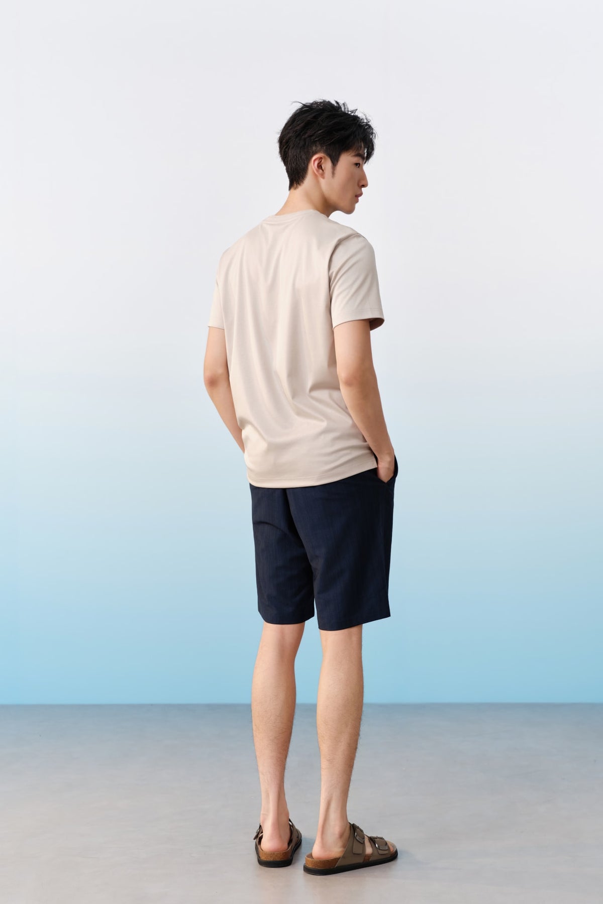 G2000 - Shorts - Poly Blend Stretch Seersucker Print Regular Fit Shorts