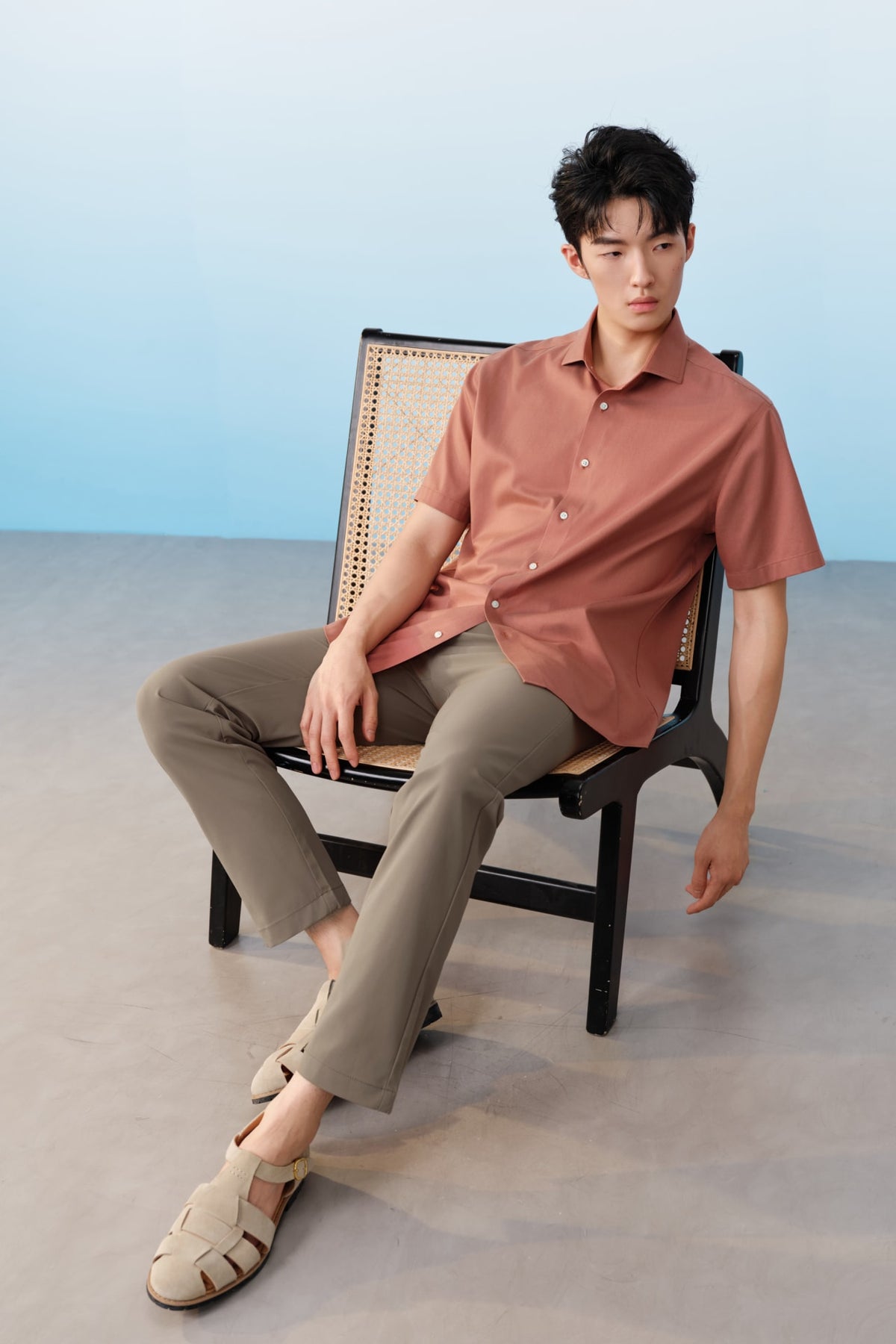 Multi-Way Stretch Lyocell Blend Twill Smart Fit Casual Pants