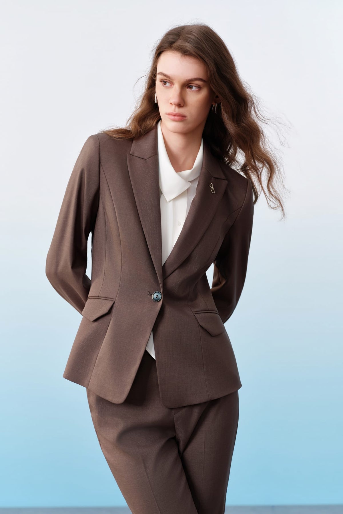G2000 Suits Three-Proof Finish Twill Slim Fit Suit Blazer Coffee Slim