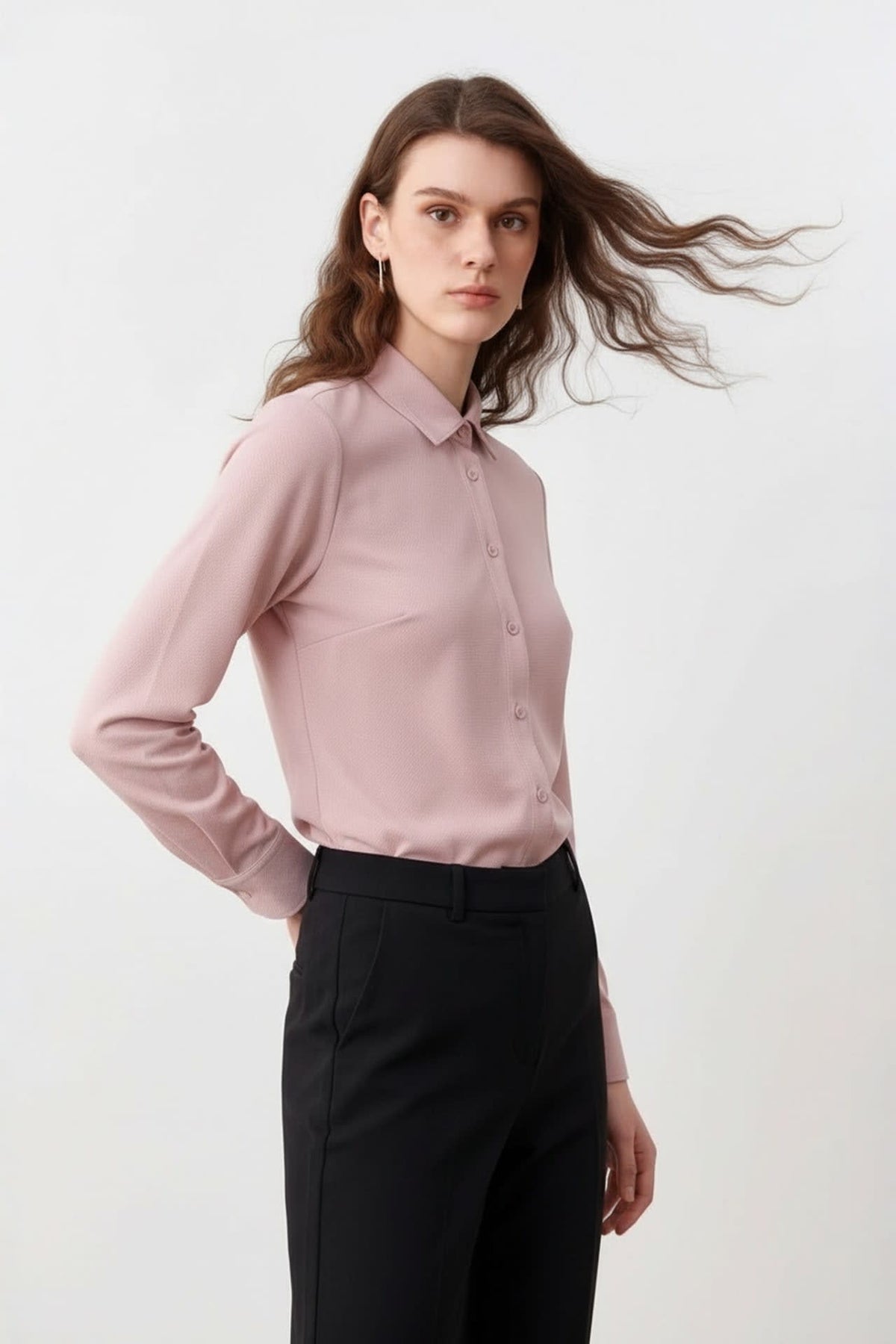 G2000 Shirts Non-Iron Dry Stretch Twill Slim Fit Long Sleeve Shirt