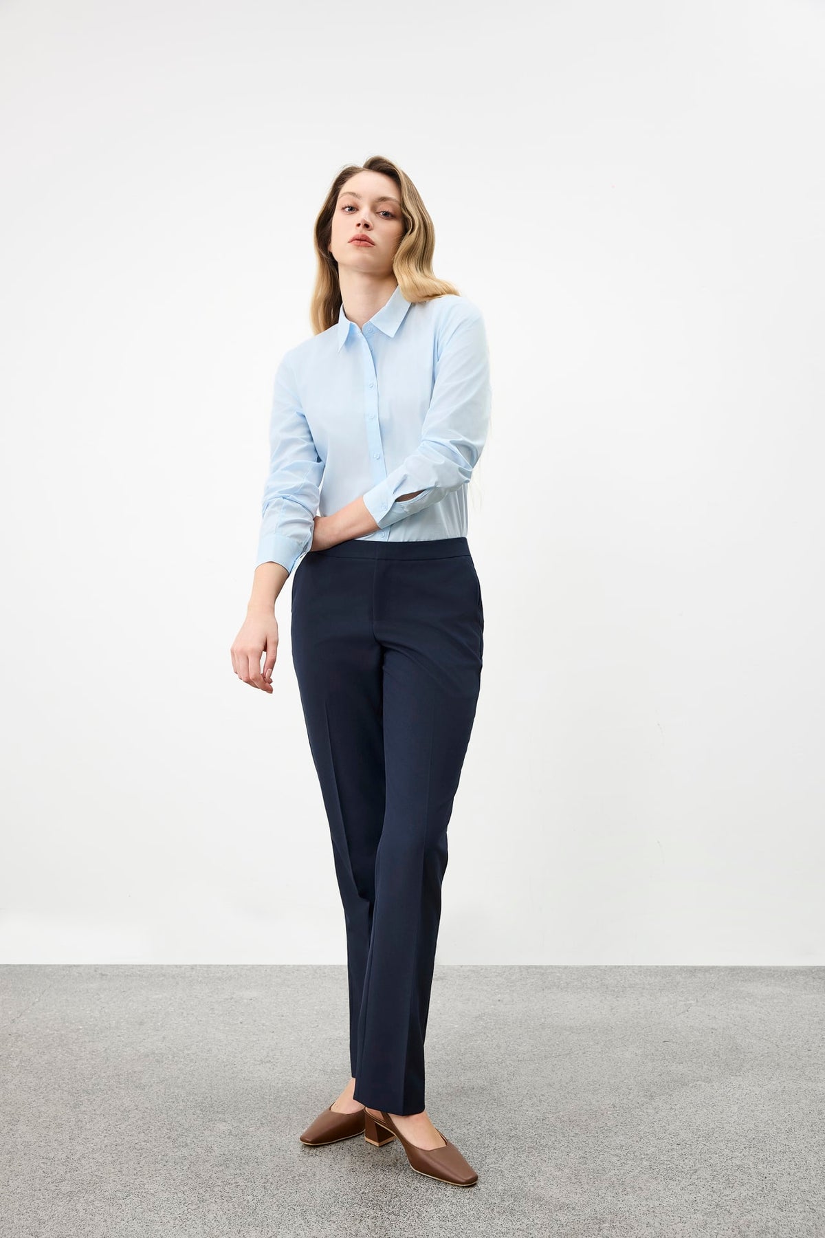 G2000 Shirts Non-Iron Cotton Blend Poplin Long Sleeve Shirt