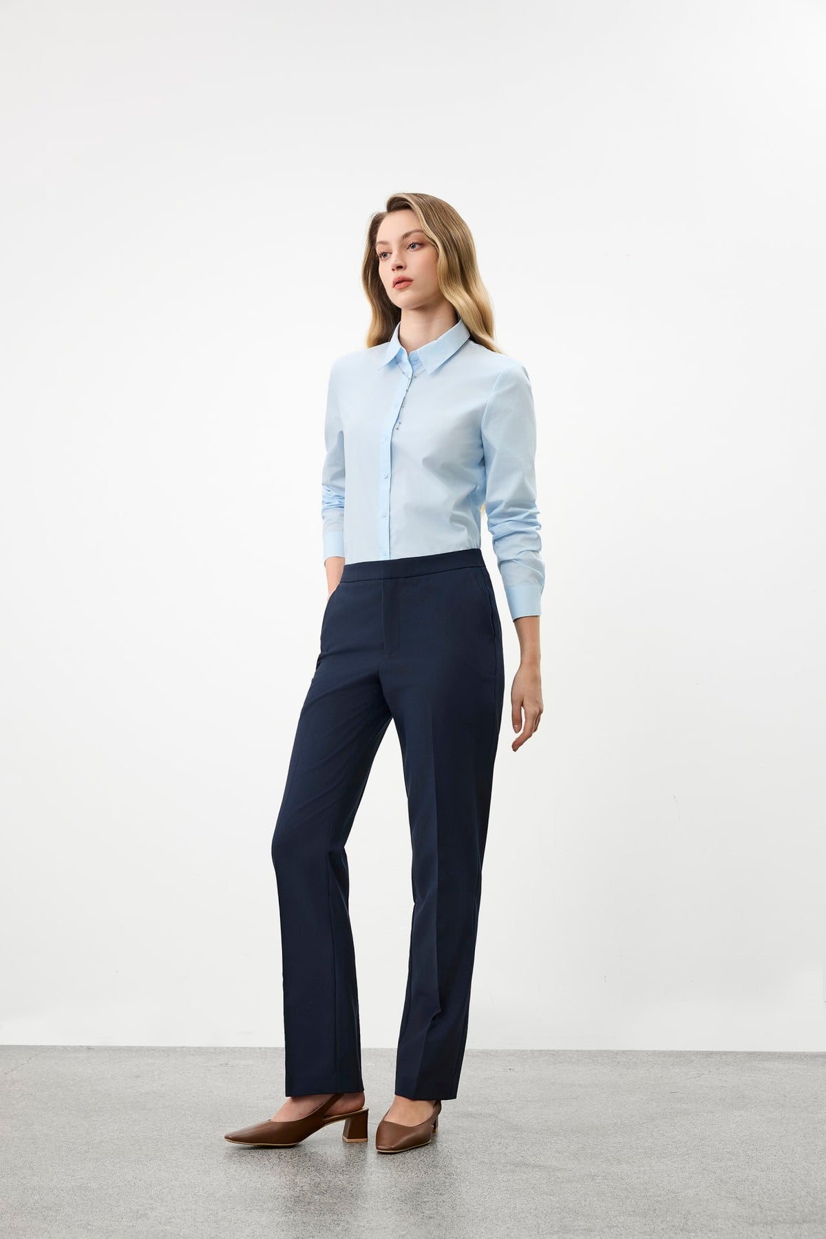 G2000 Shirts Non-Iron Cotton Blend Poplin Long Sleeve Shirt