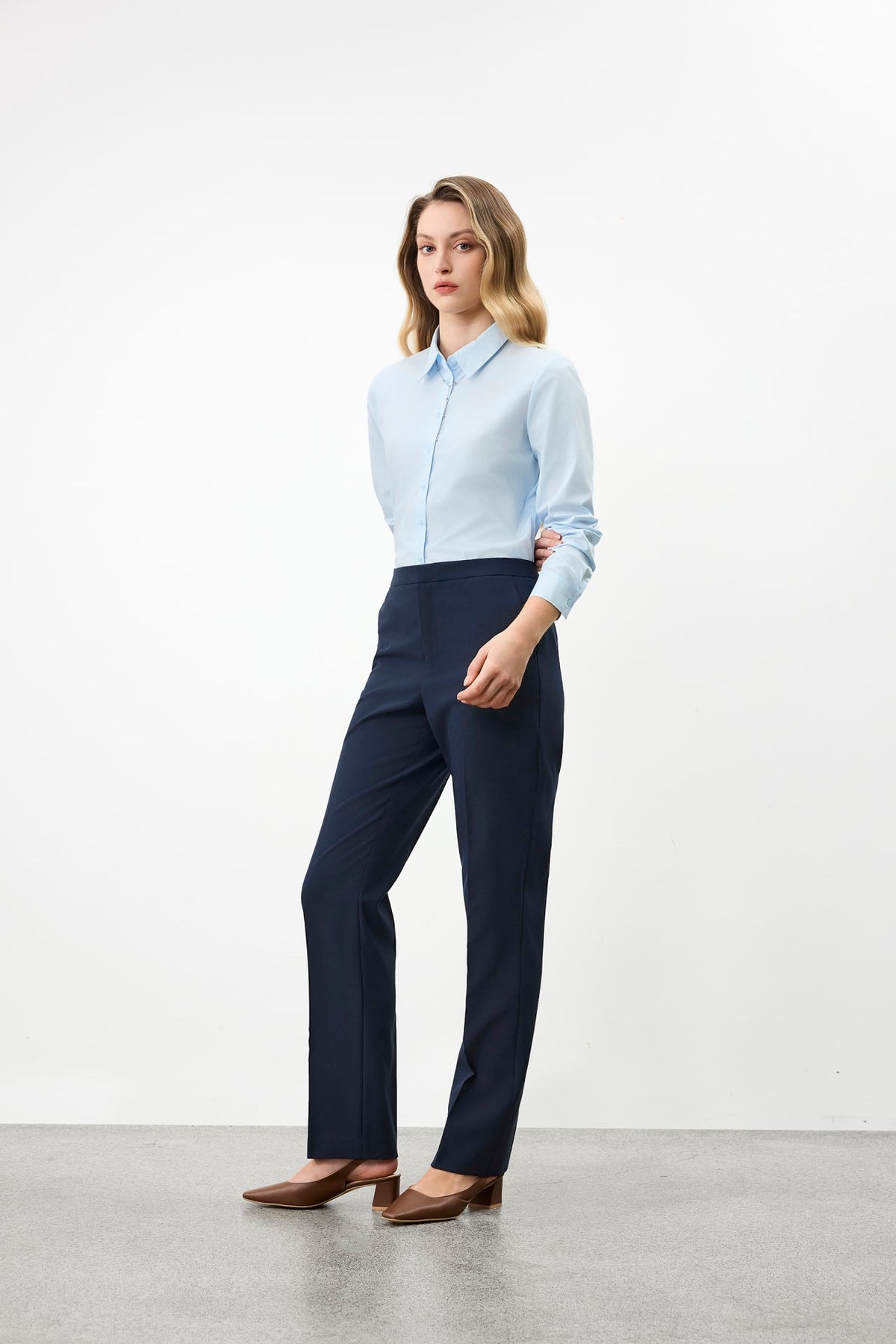 G2000 Shirts Non-Iron Cotton Blend Poplin Long Sleeve Shirt
