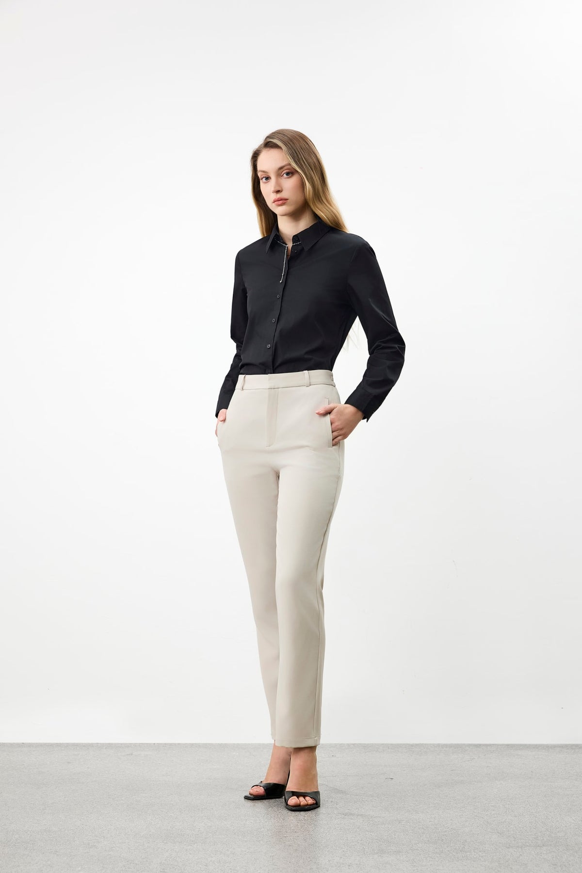 G2000 Shirts Non-Iron Cotton Blend Poplin Long Sleeve Shirt