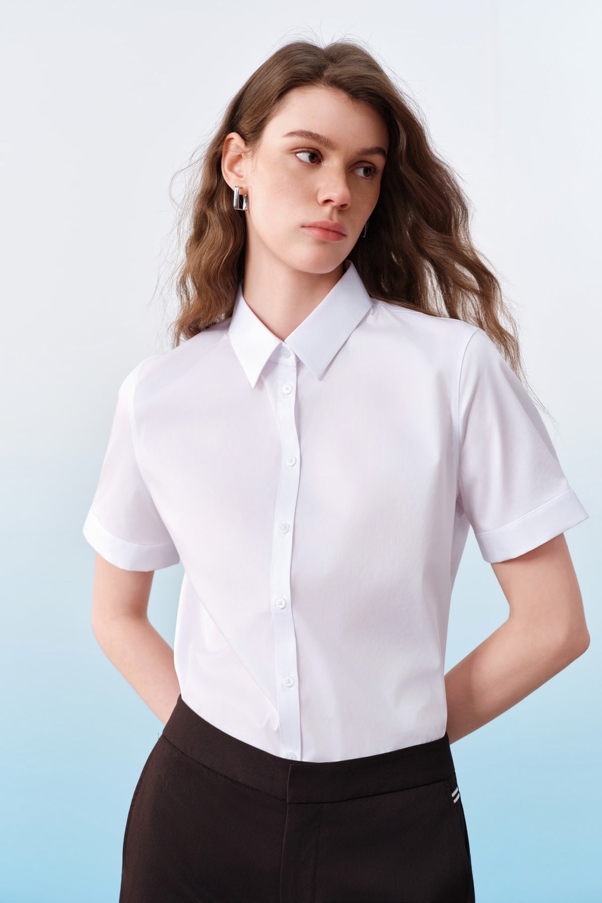 G2000 - Shirts - Easy Care Fine Twill Slim Fit Short Sleeve  Shirt - Slim - White