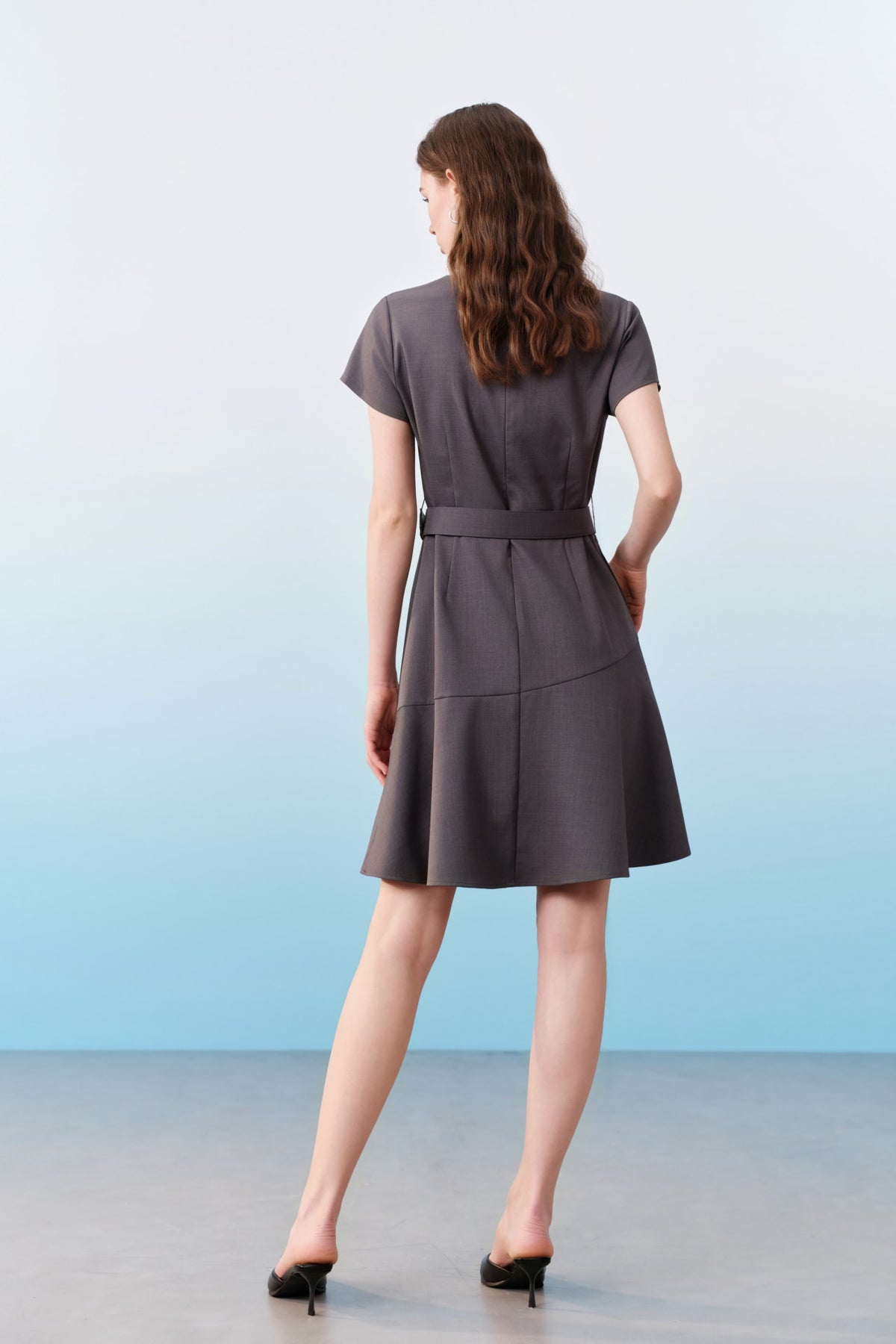 G2000 Dresses Three-Proof Finish Round Neck Short Sleeve Fit & Flare Dress