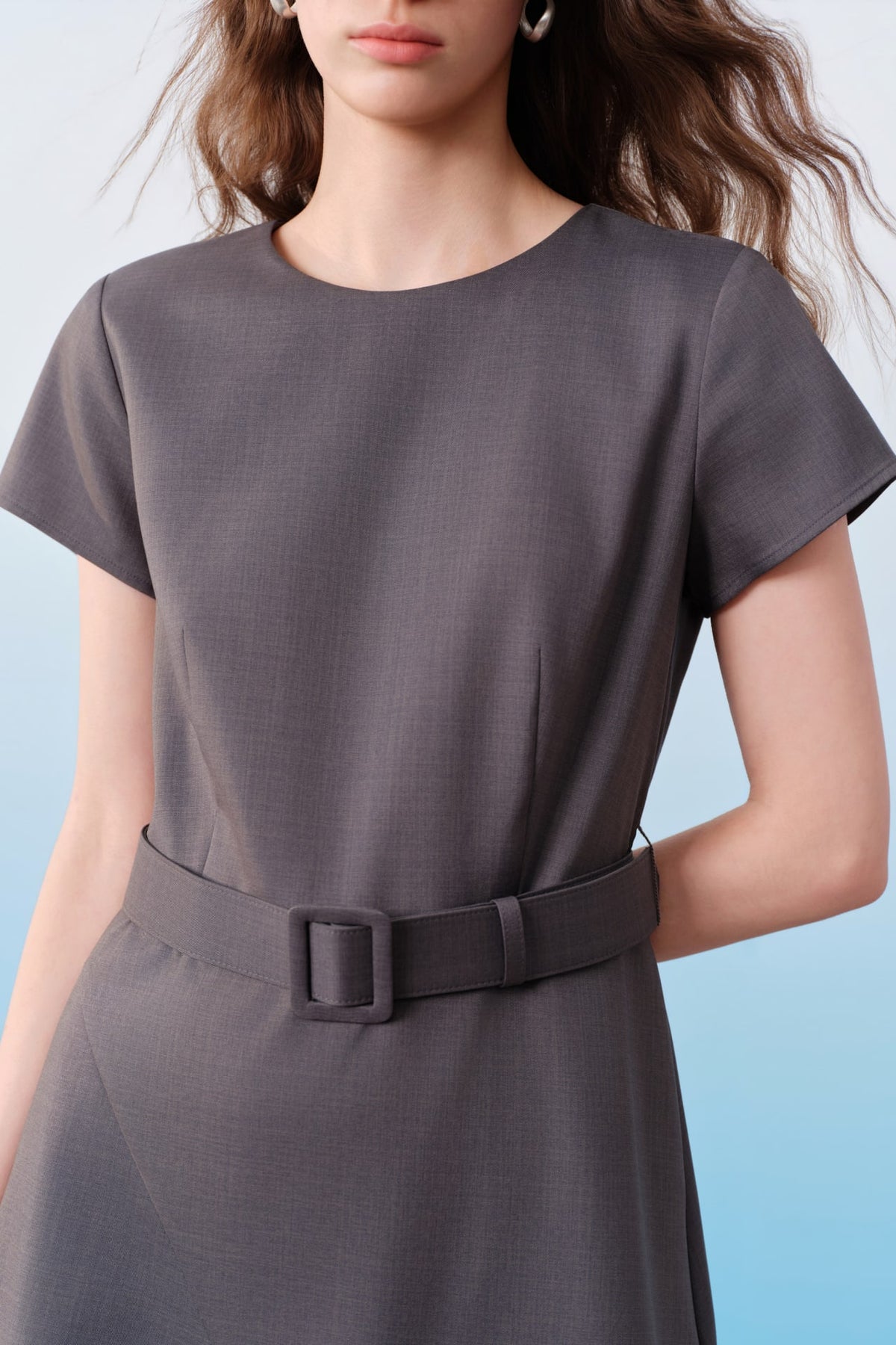 G2000 Dresses Three-Proof Finish Round Neck Short Sleeve Fit & Flare Dress