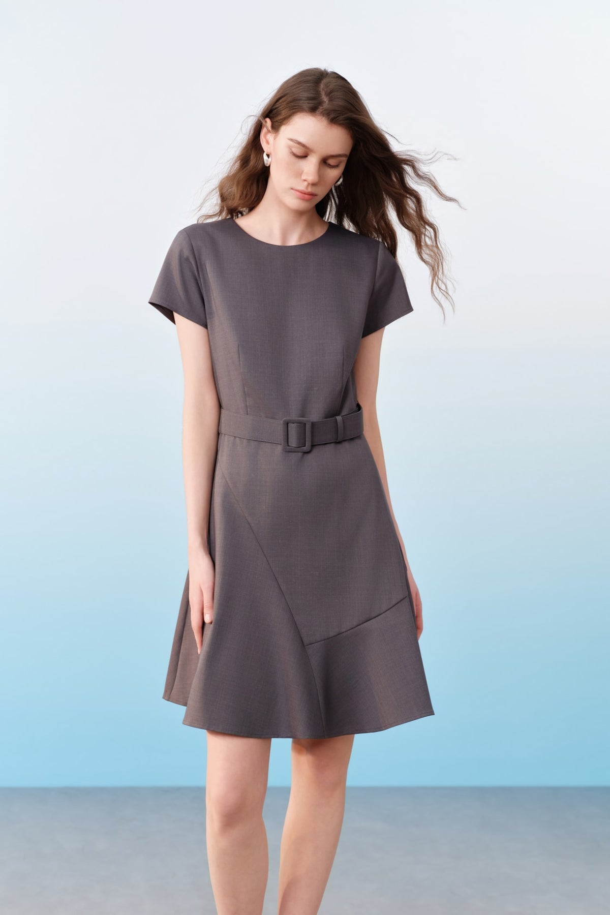 G2000 Dresses Three-Proof Finish Round Neck Short Sleeve Fit & Flare Dress