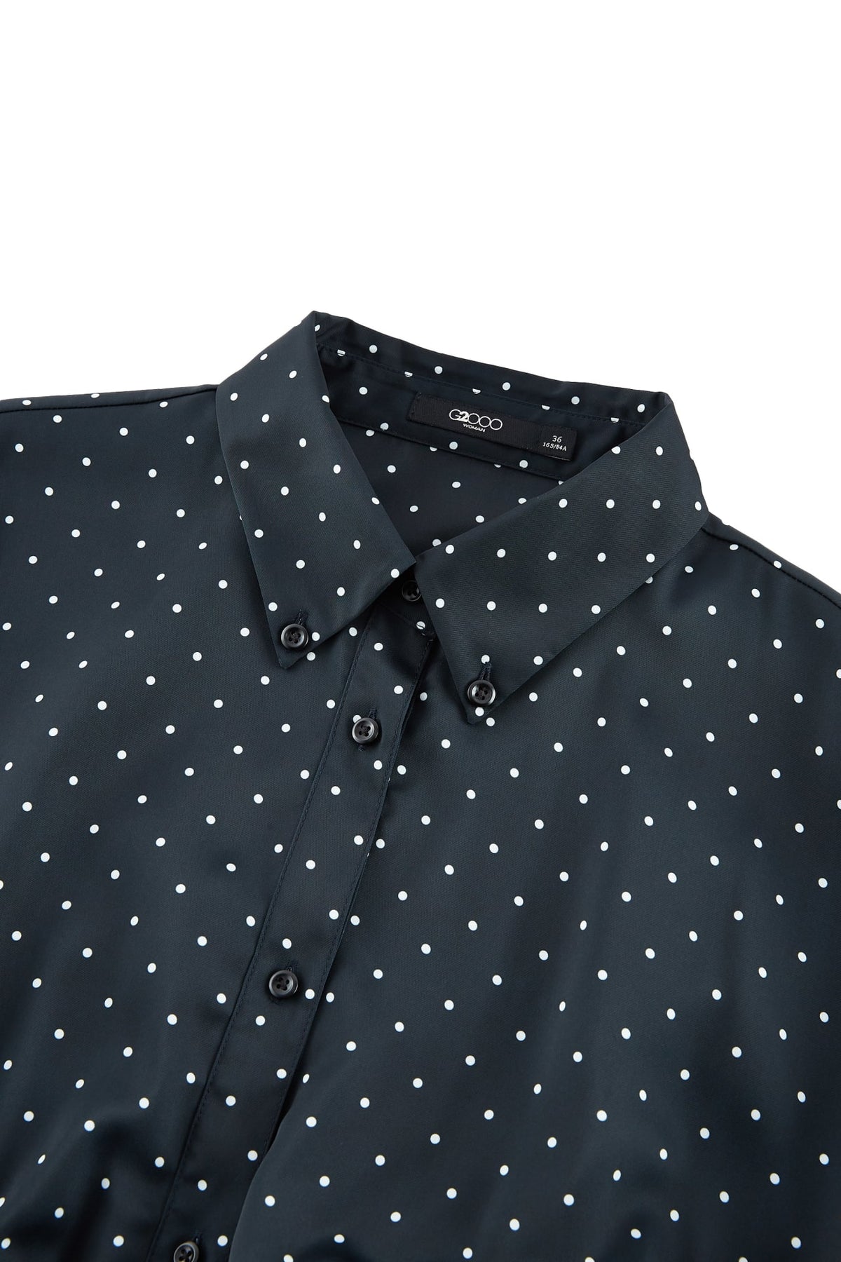 G2000 Dresses Polka Dot Twill Fit & Flare Maxi Shirt Dress With Belt