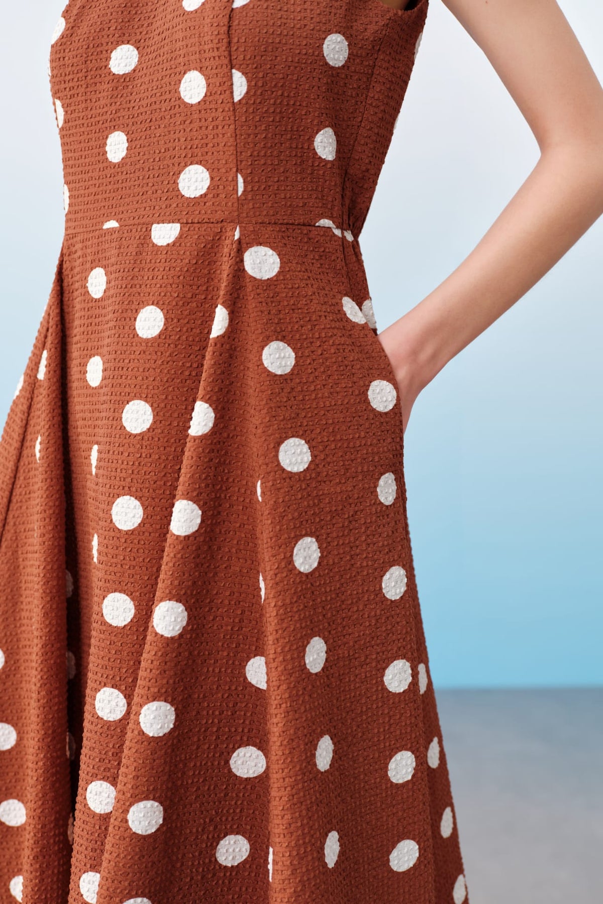G2000 - Dresses - Polka Dot Square Neck Fit & Flare Dress
