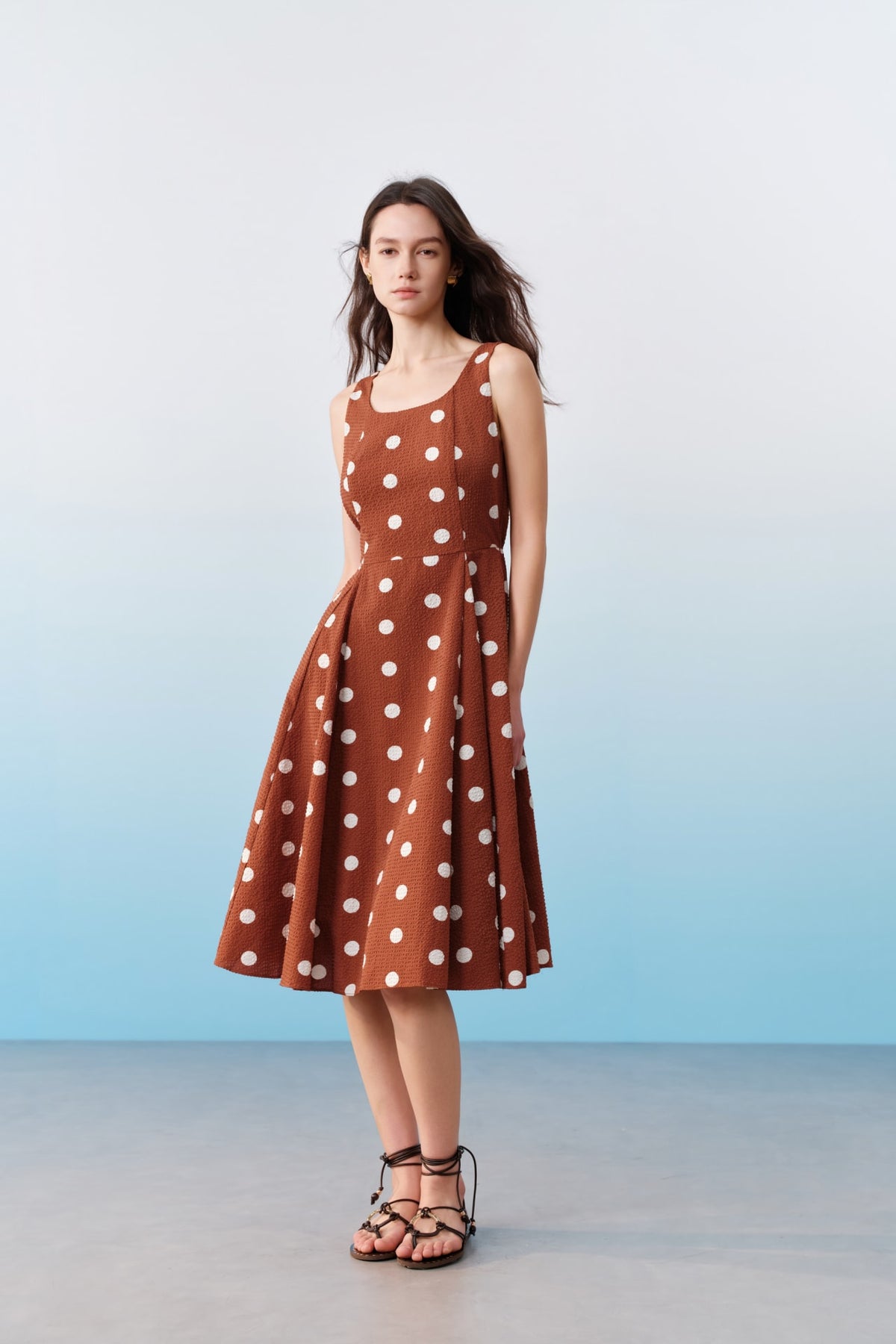 G2000 - Dresses - Polka Dot Square Neck Fit & Flare Dress