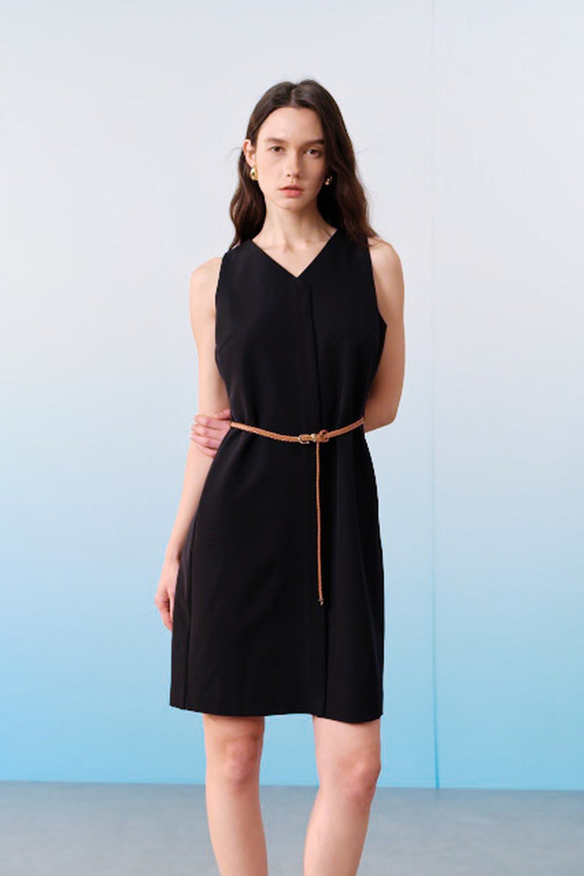 G2000 Dresses Multi-Way Stretch V Neck Fitted Dress Black Fitted