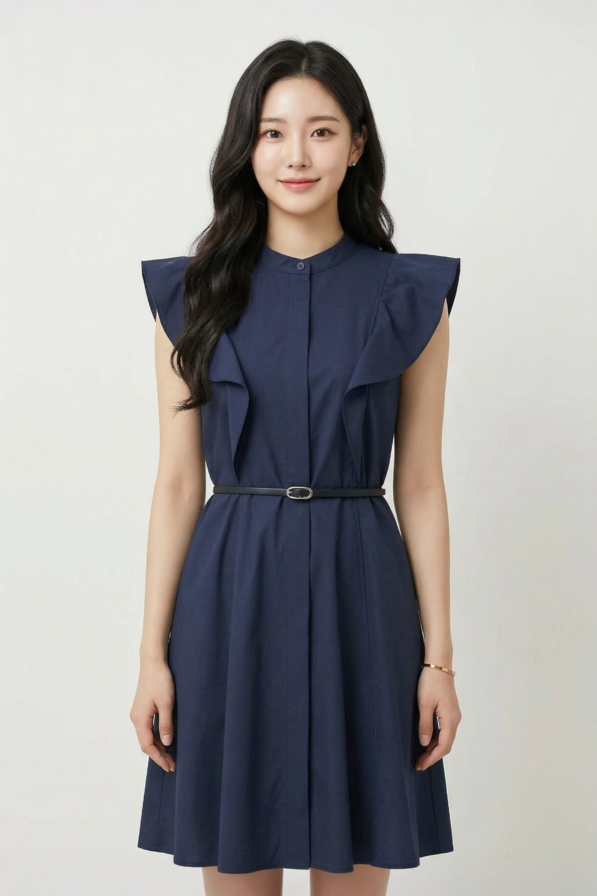 G2000 - Dresses - Ruffled Sleeve Fit & Flare Dress - Fit & Flare - Dark Navy
