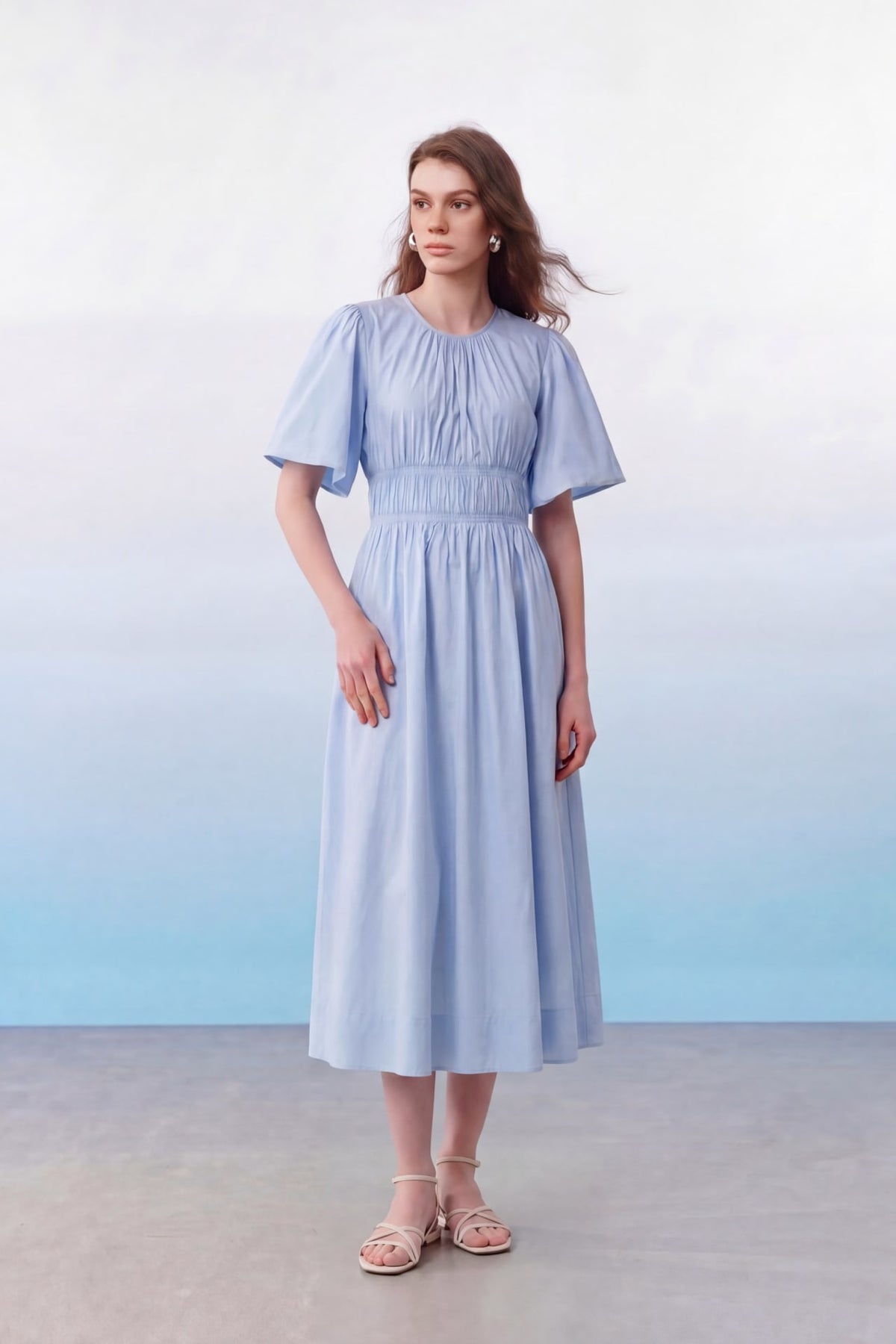 G2000 Dresses Ruched Princess Sleeve Long Skirt