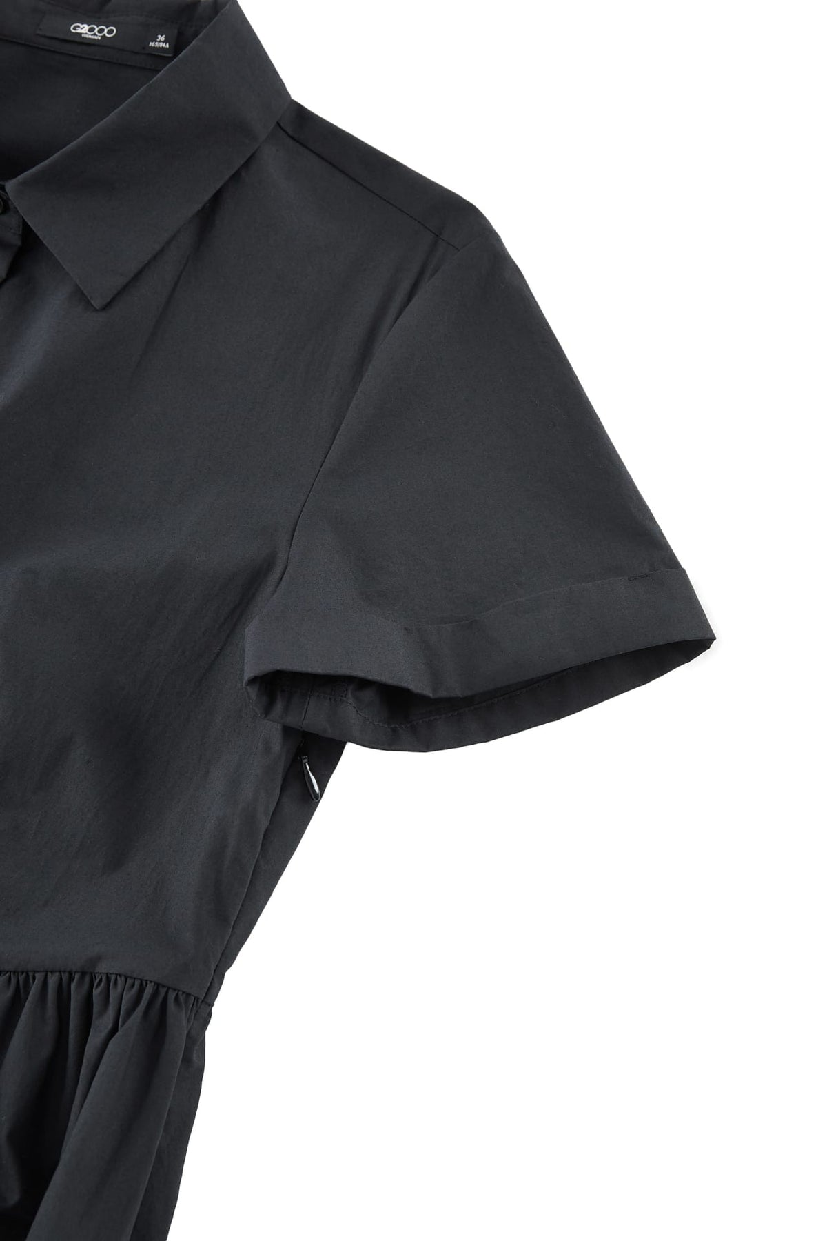 G2000 - Dresses - Cotton Shirt Collar Bubble Hem Fit & Flare Dress With Self Fabric Tie
