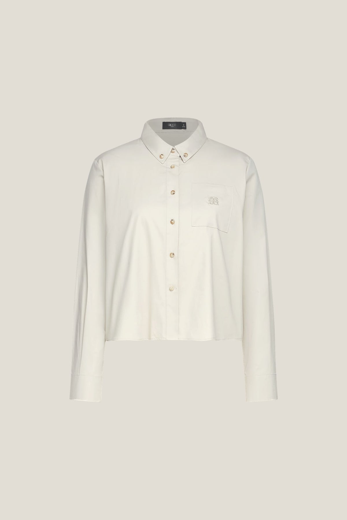 G2000 Shirts Alphabet Embroidered Cropped Relax Fit Casual Shirt