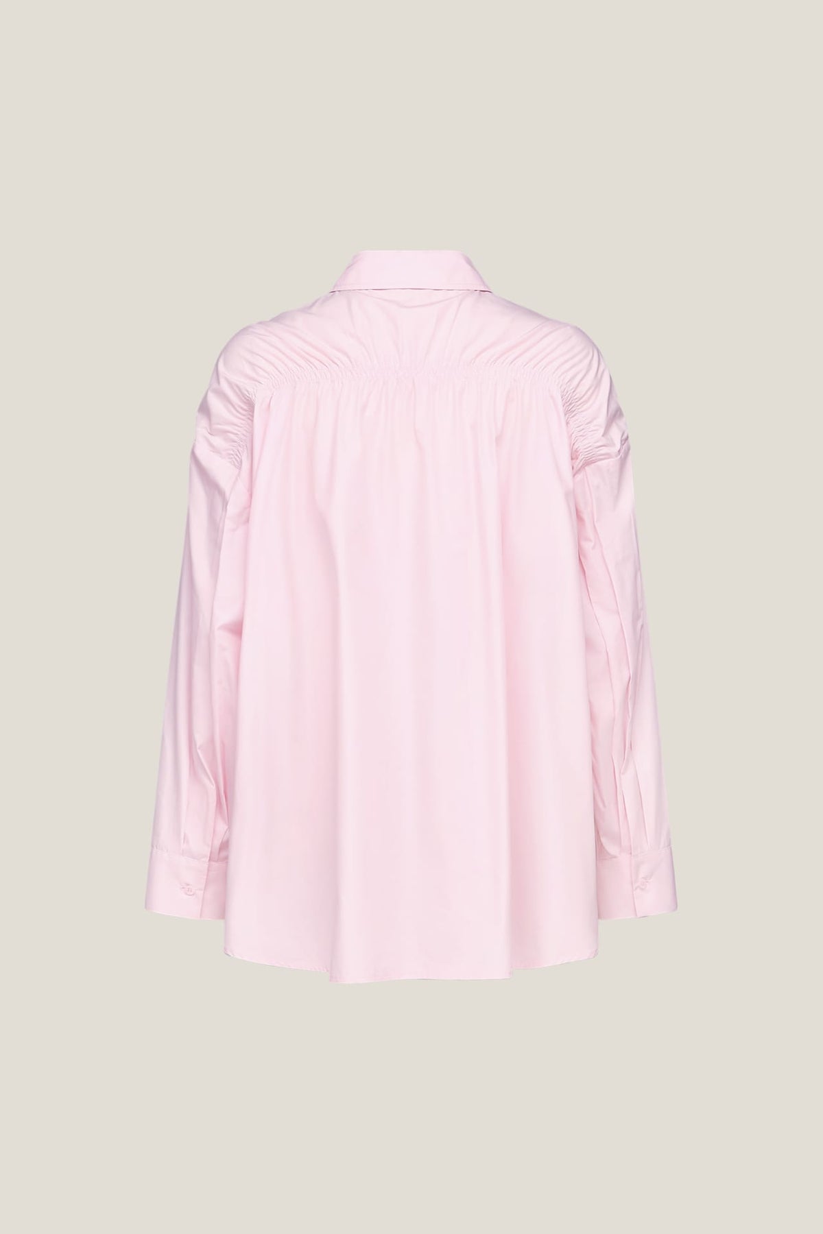 G2000 - Shirts - Smocked Back Overlap Slit Oversize Casual Shirt