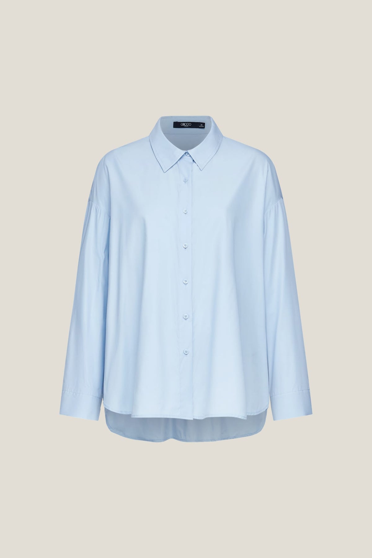 G2000 - Shirts - Smocked Back Overlap Slit Oversize Casual Shirt