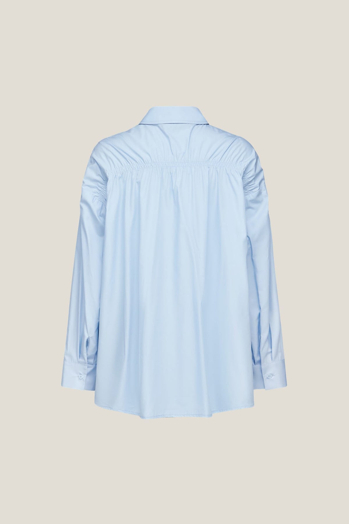 G2000 - Shirts - Smocked Back Overlap Slit Oversize Casual Shirt
