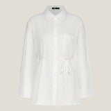 Sheer Dobby Chiffon Relax Fit Casual Shirt