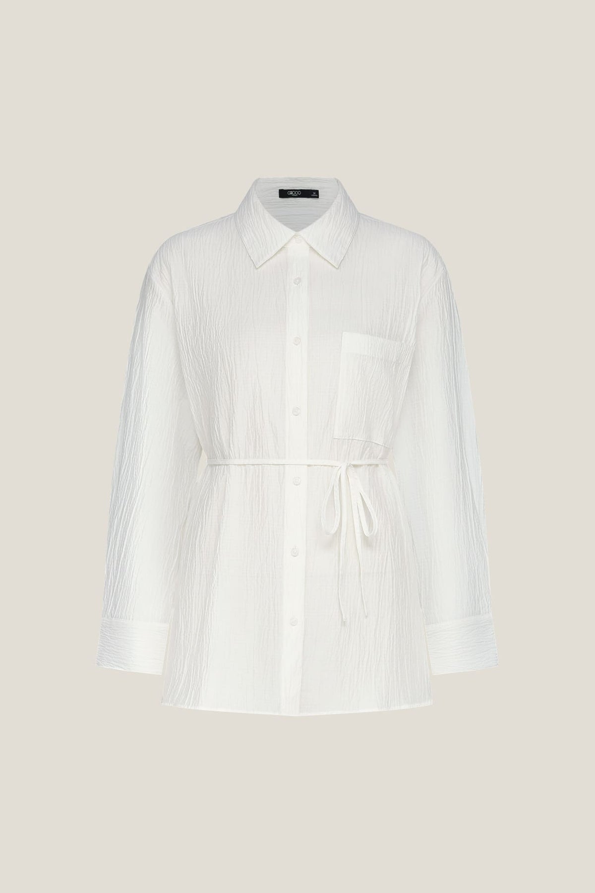 Sheer Dobby Chiffon Relax Fit Casual Shirt