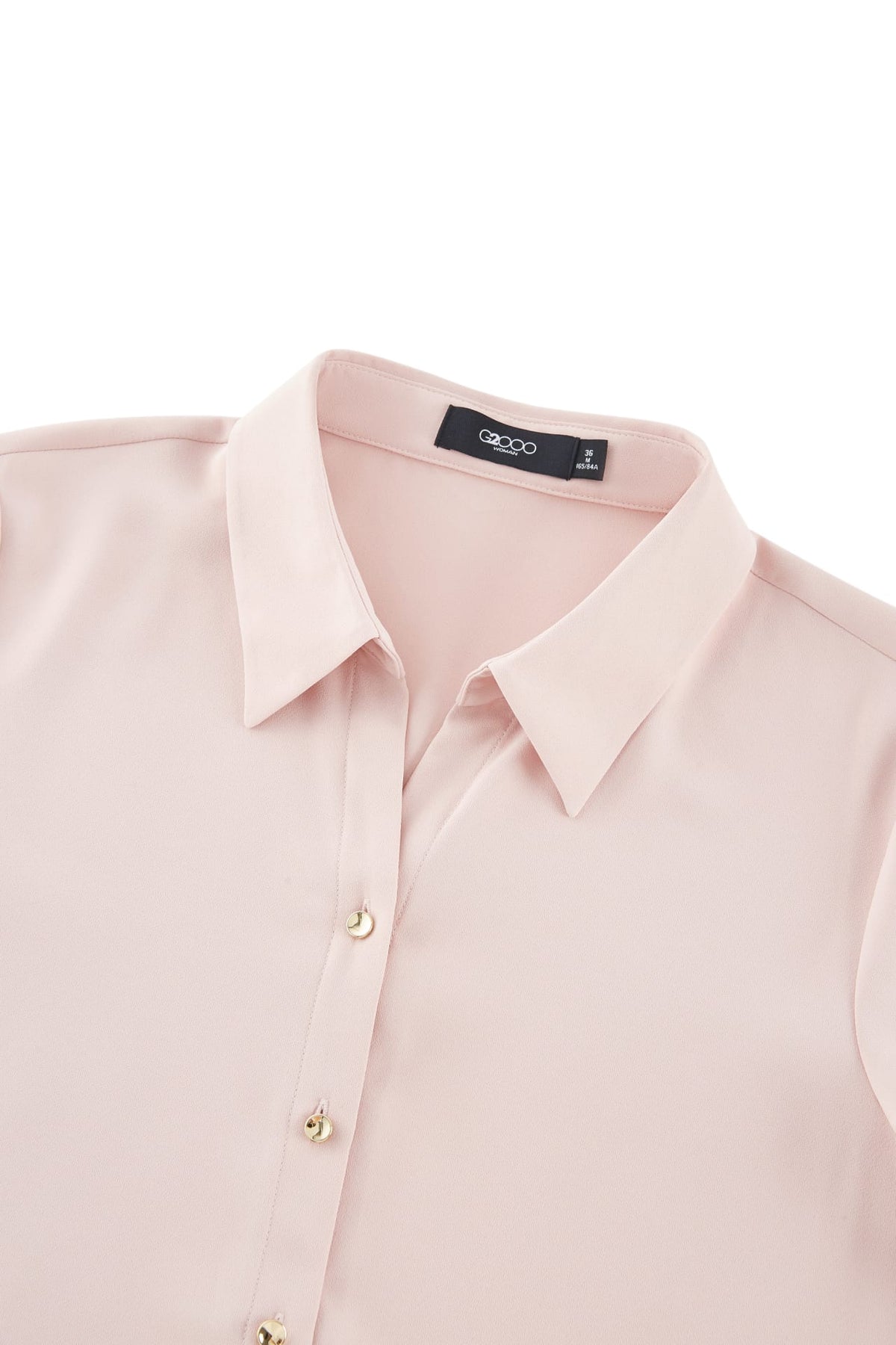 G2000 Blouses Anti Uv Back Crepe Shirt Collar Regular Fit Long Sleeve Blouse With Necklace