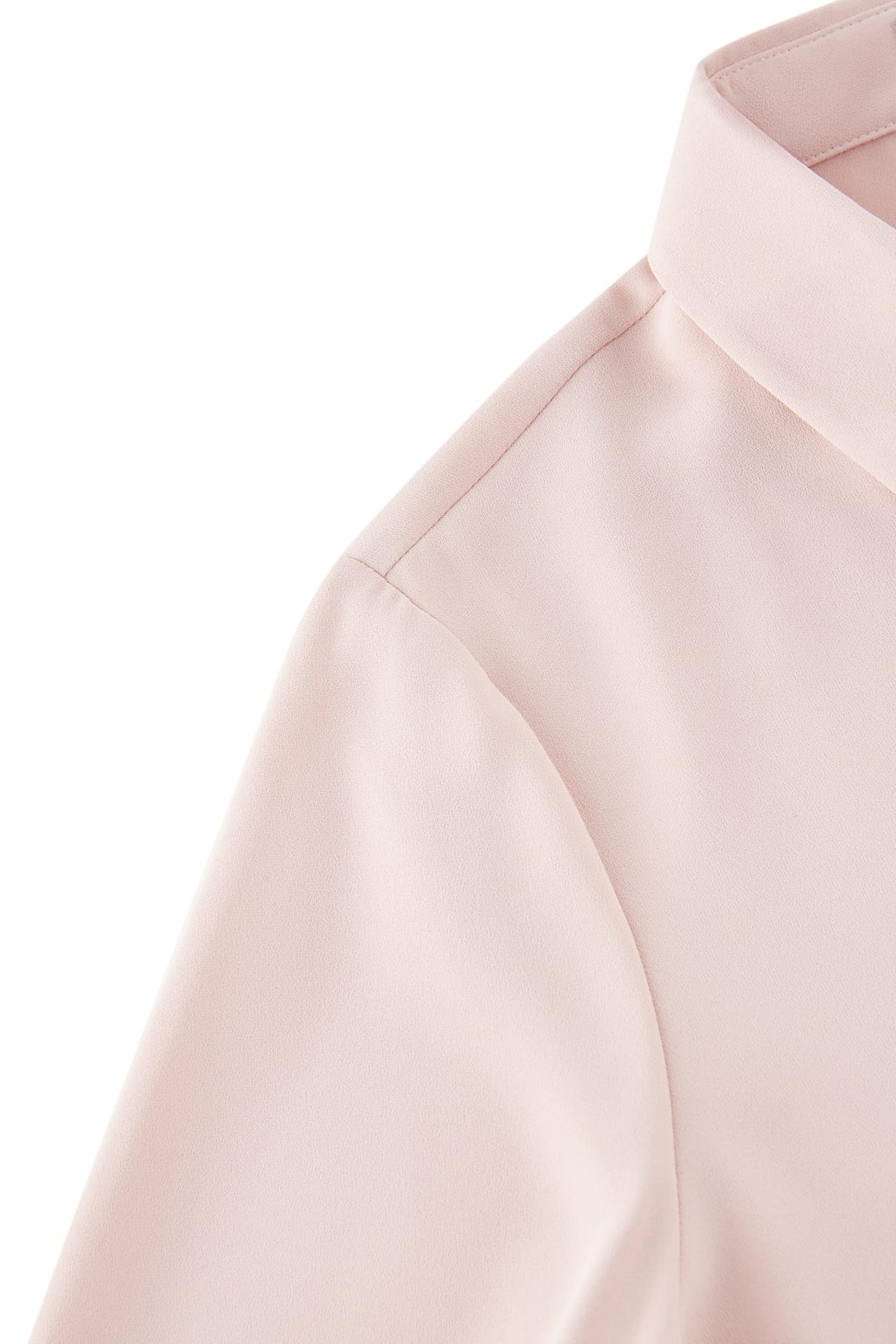 G2000 Blouses Anti Uv Back Crepe Shirt Collar Regular Fit Long Sleeve Blouse With Necklace