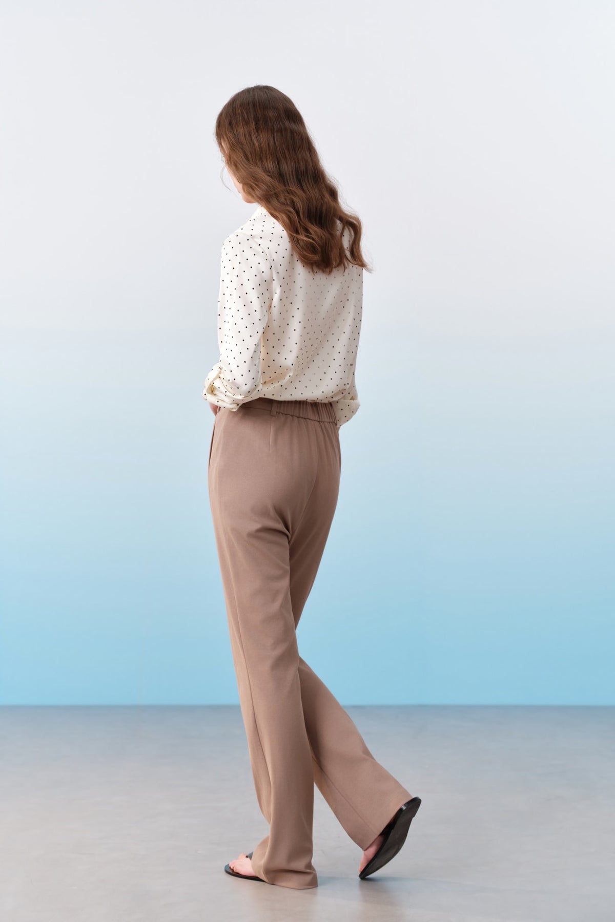 G2000 Blouses Polka Dot Print Regular Fit Roll Long Sleeve Blouse