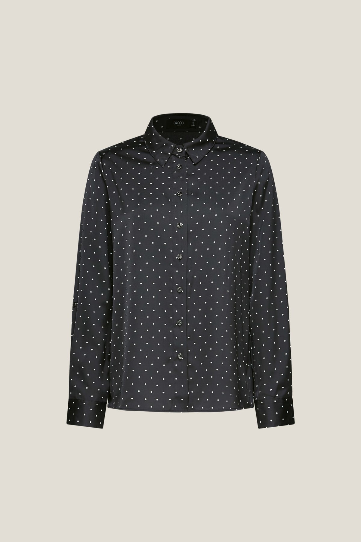 G2000 Blouses Polka Dot Print Regular Fit Roll Long Sleeve Blouse
