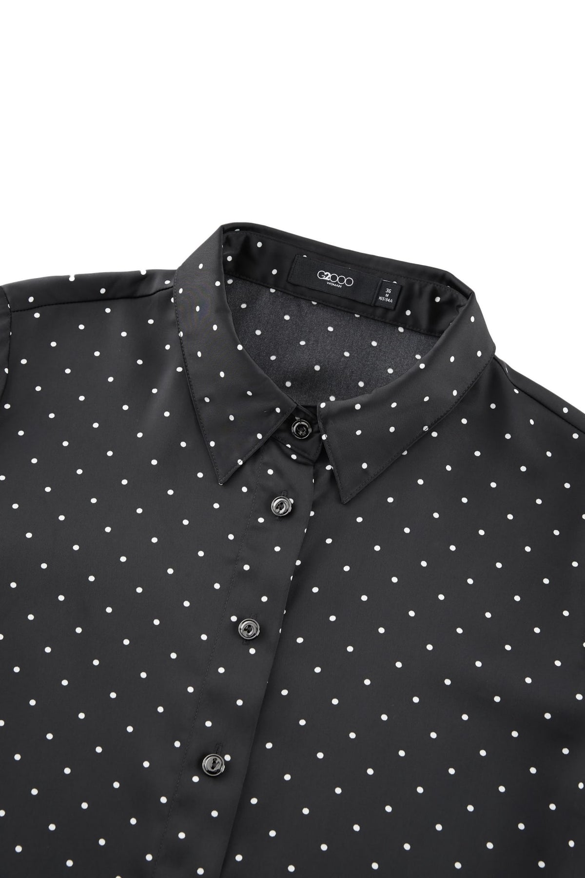G2000 Blouses Polka Dot Print Regular Fit Roll Long Sleeve Blouse