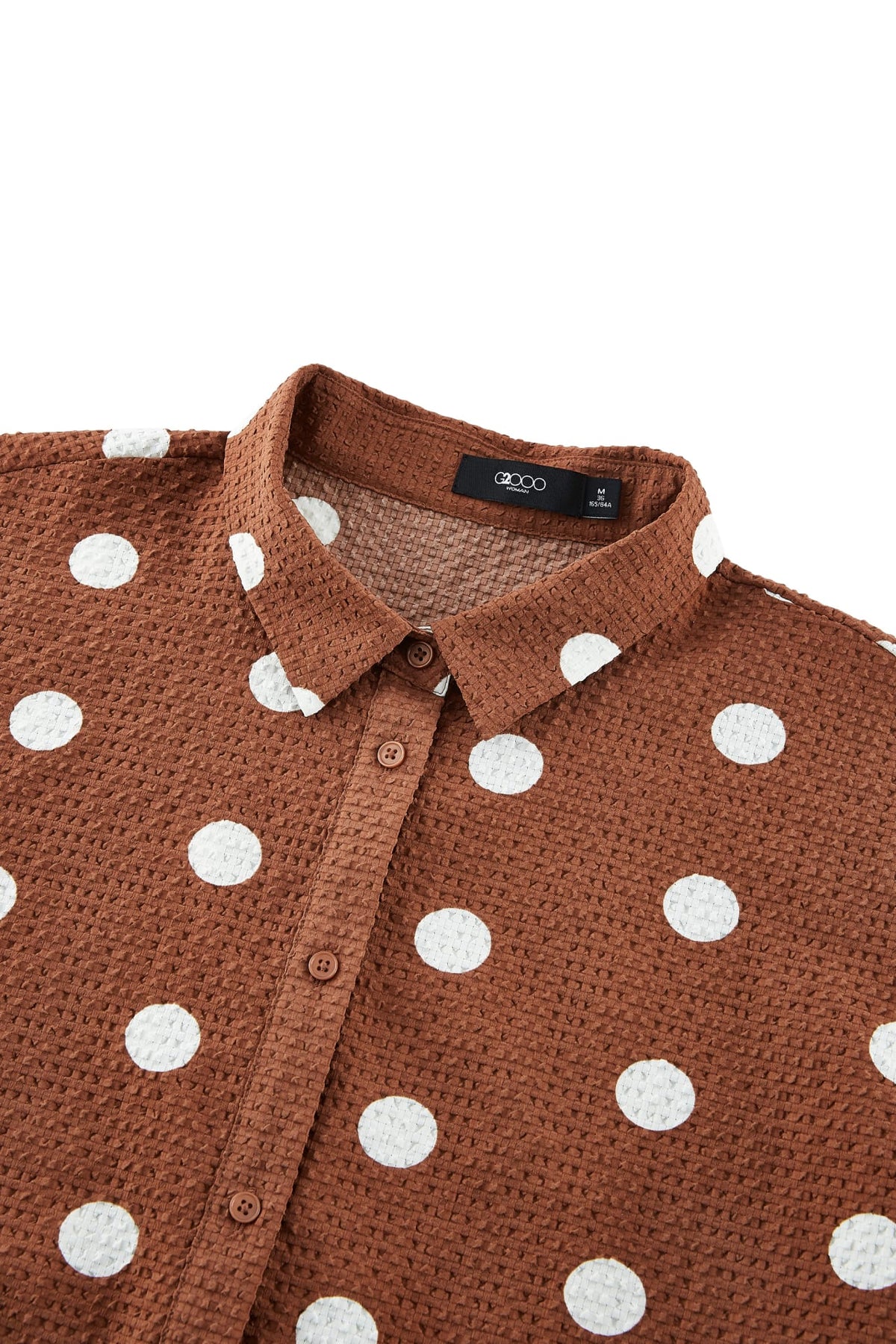 G2000 - Blouses - Polka Dot Scallop Hem Relax Fit Short Sleeve Shirt
