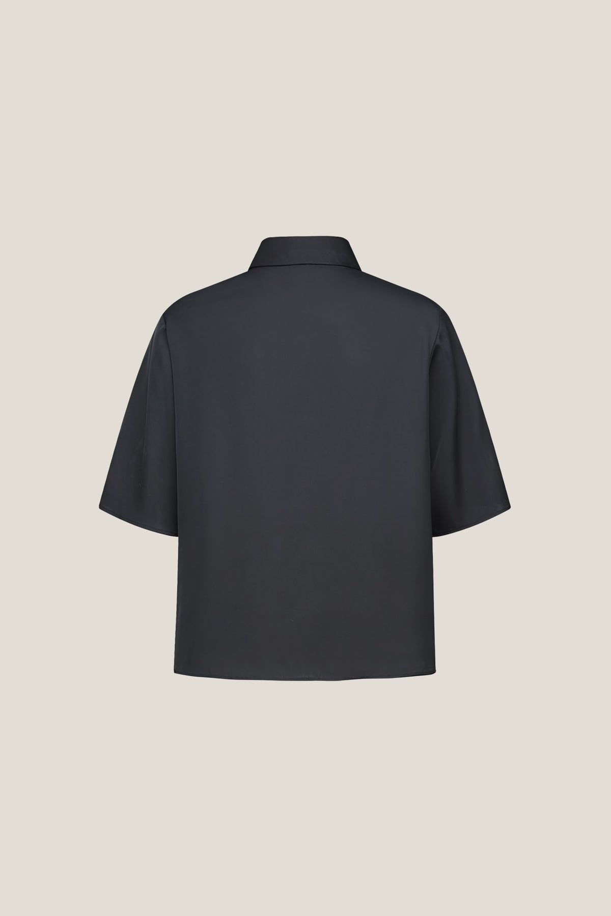 G2000 - Blouses - Satin Shirt Collar Relax Fit Batwing Short Sleeve Shirt