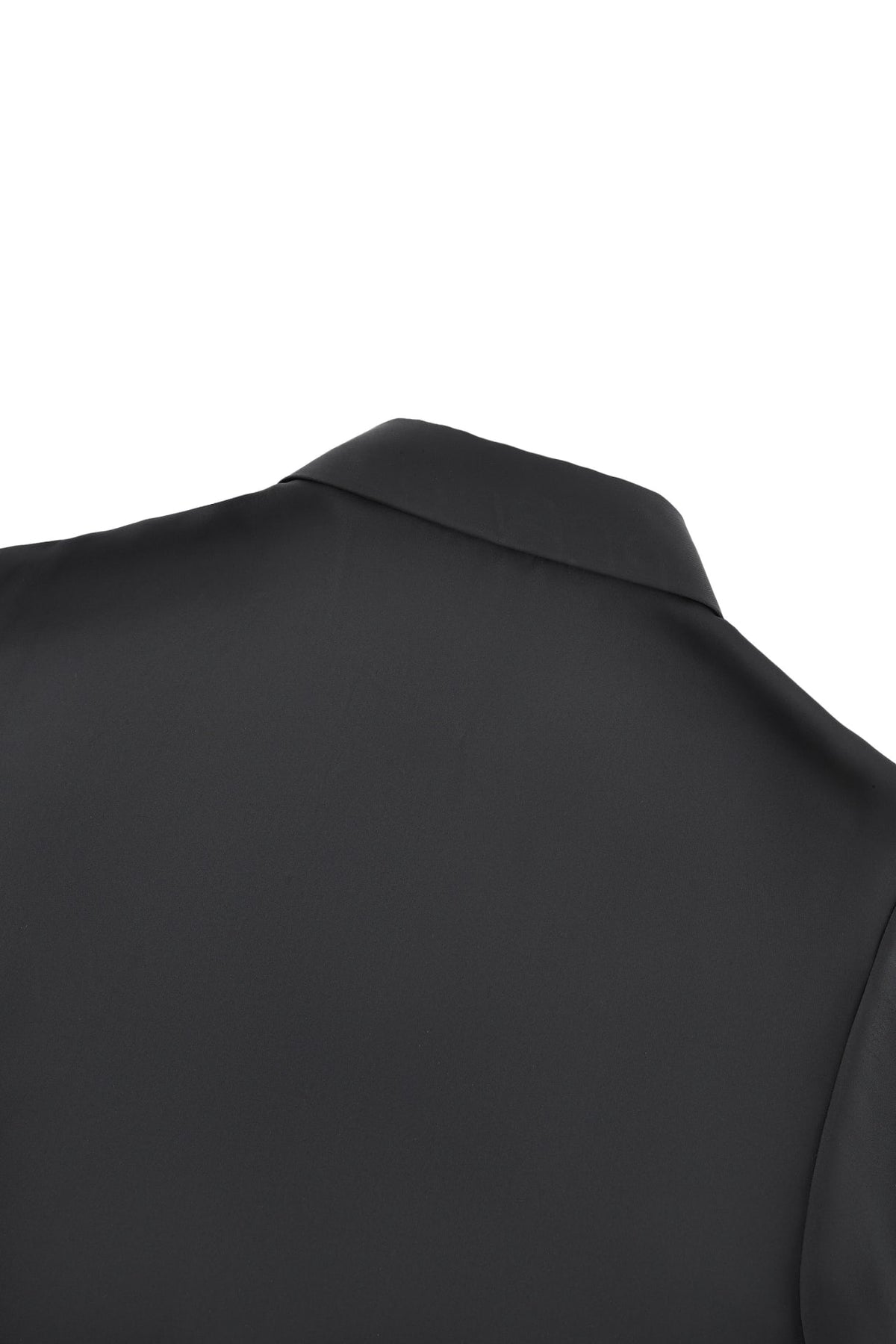 G2000 - Blouses - Satin Shirt Collar Relax Fit Batwing Short Sleeve Shirt