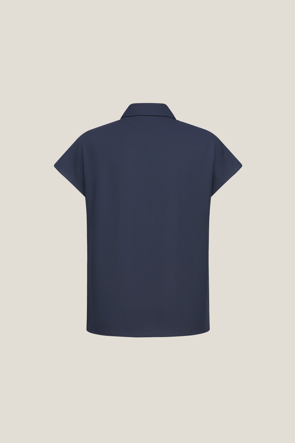 G2000 - Blouses - Anti UV Asymmetric Stand Collar Regular Fit Short Sleeve Shirt