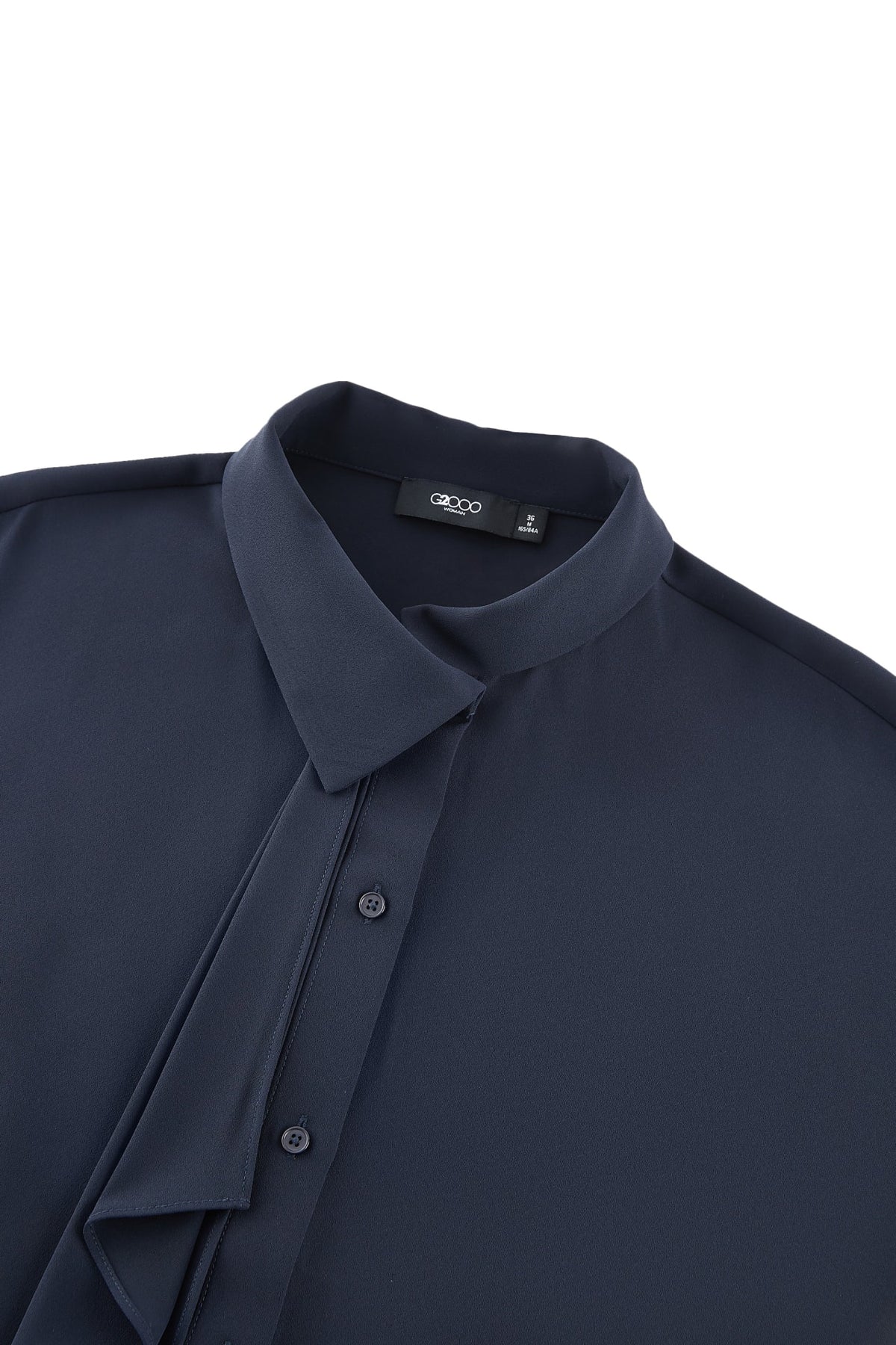 G2000 - Blouses - Anti UV Asymmetric Stand Collar Regular Fit Short Sleeve Shirt