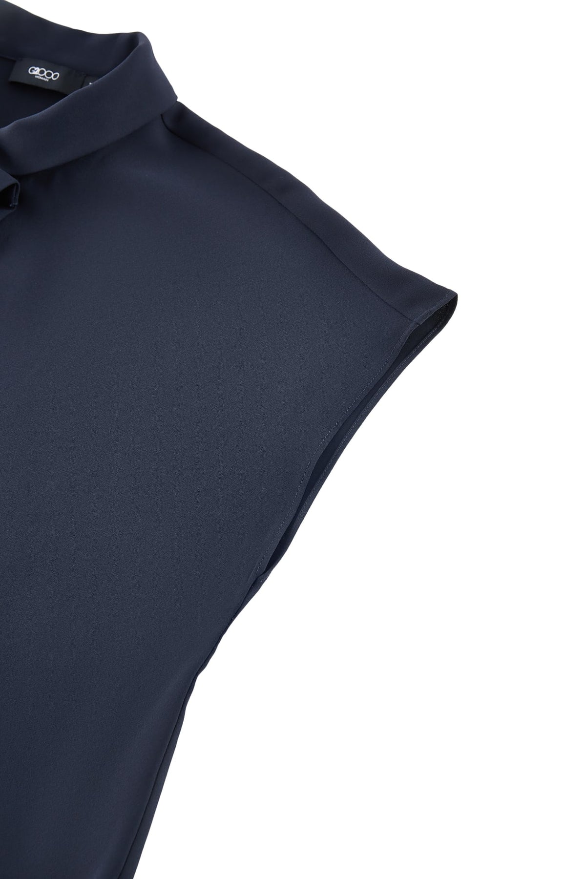 G2000 - Blouses - Anti UV Asymmetric Stand Collar Regular Fit Short Sleeve Shirt