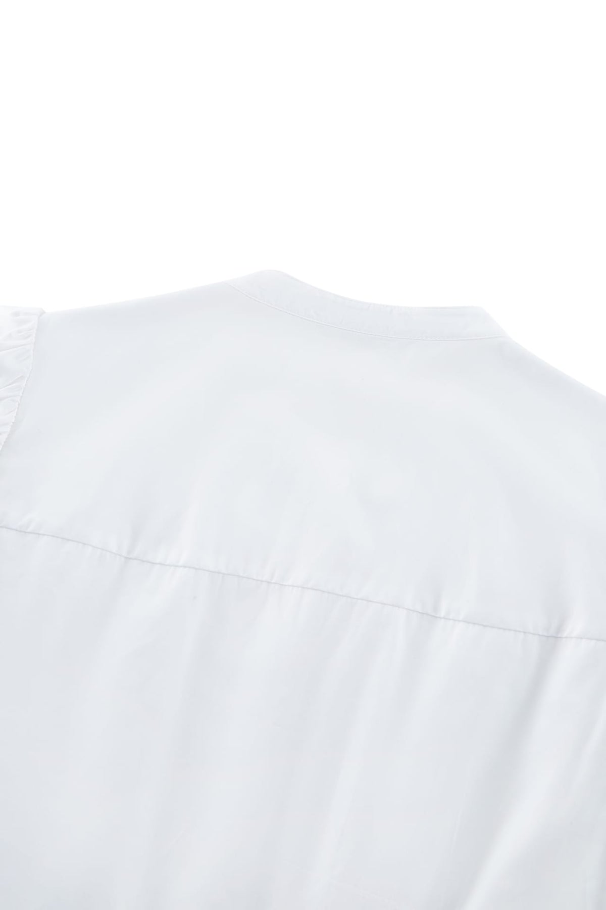 G2000 Blouses Cotton Poplin Stand Collar Regular Fit Smocked Puff Short Sleeve Shirt