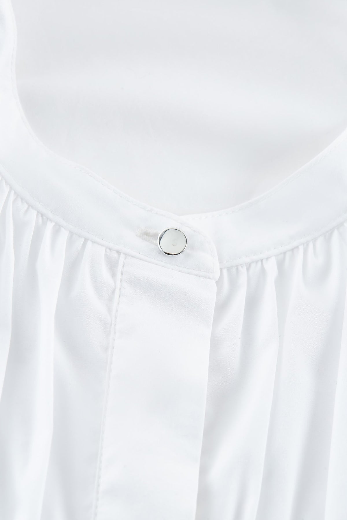 G2000 Blouses Cotton Poplin Stand Collar Regular Fit Smocked Puff Short Sleeve Shirt